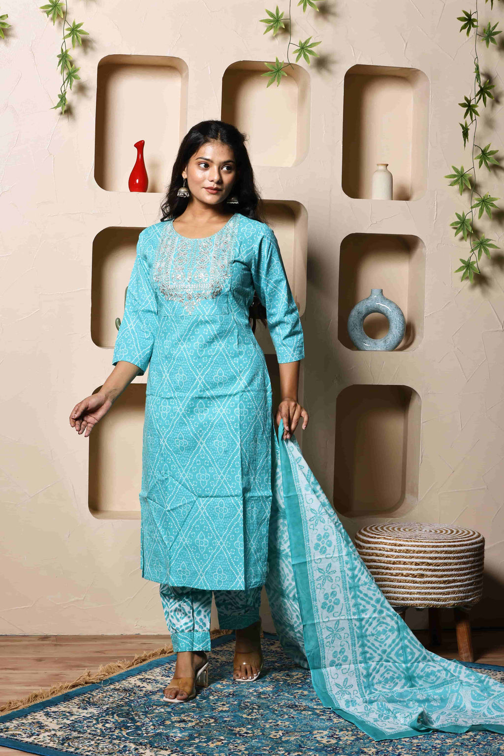 Aafreen Sky Suit Set