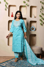 Aafreen Sky Suit Set