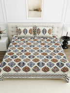 95-108 Viscose Savera Collection Double Bedsheet – Artistic Patterns, Luxurious Fabric & Everyday Elegance
