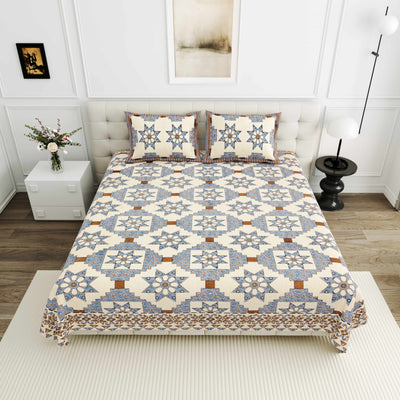 95-108 Viscose Savera Collection Double Bedsheet – Elegant Motifs, Premium Fabric & Lasting Comfort