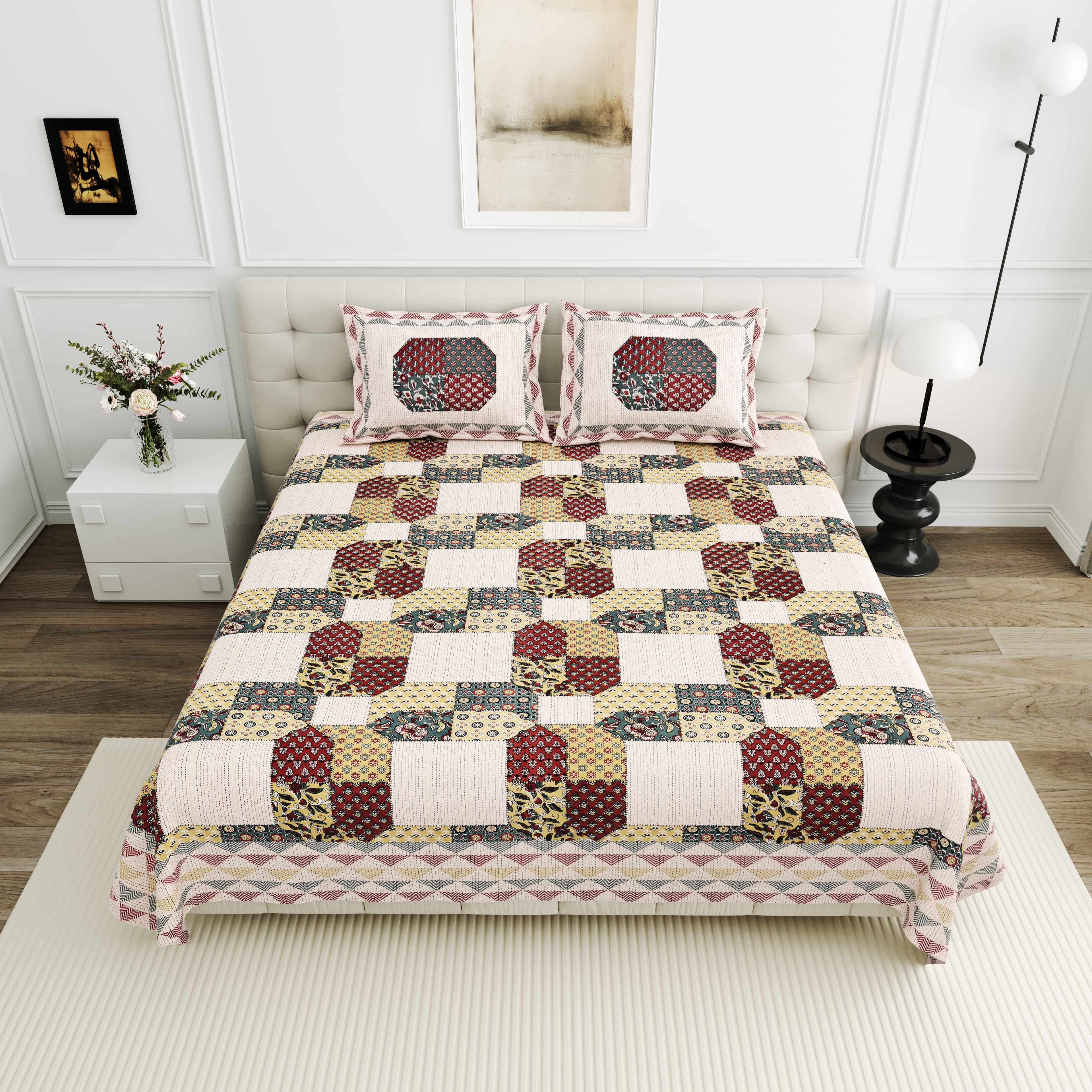 95-108 Viscose Savera Collection Double Bedsheet – Premium Fabric, Artistic Design & Everyday Elegance