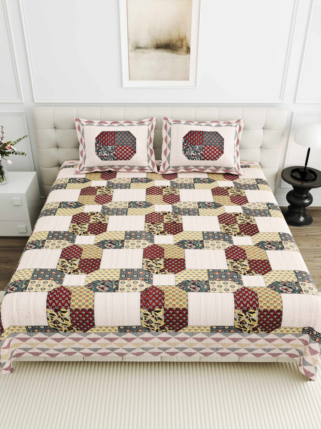 95-108 Viscose Savera Collection Double Bedsheet – Premium Fabric, Artistic Design & Everyday Elegance