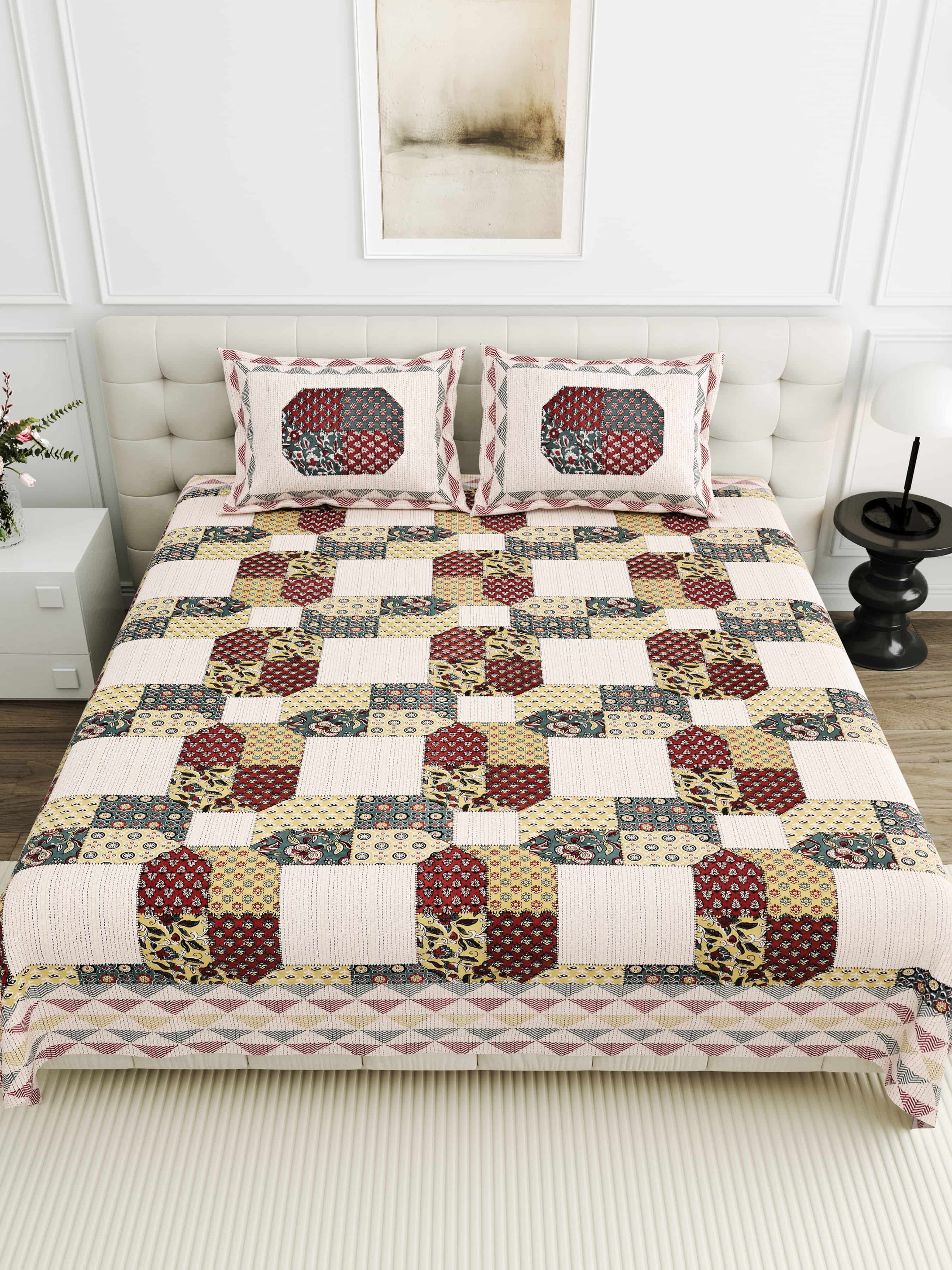 95-108 Viscose Savera Collection Double Bedsheet – Premium Fabric, Artistic Design & Everyday Elegance