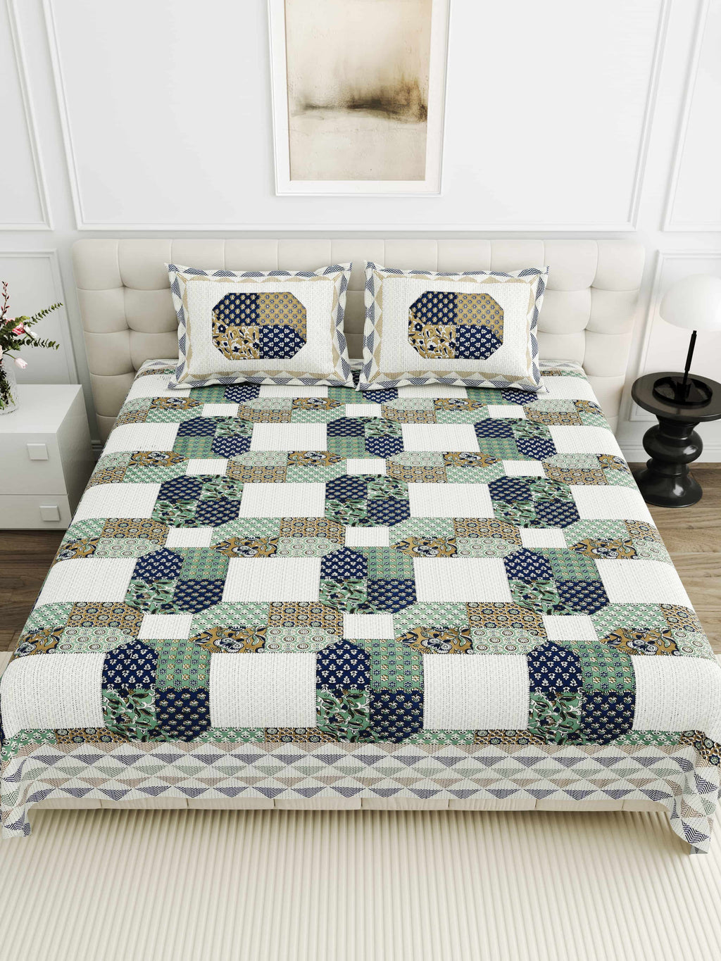 95-108 Viscose Savera Collection Double Bedsheet – Premium Fabric, Artistic Design & Everyday Elegance