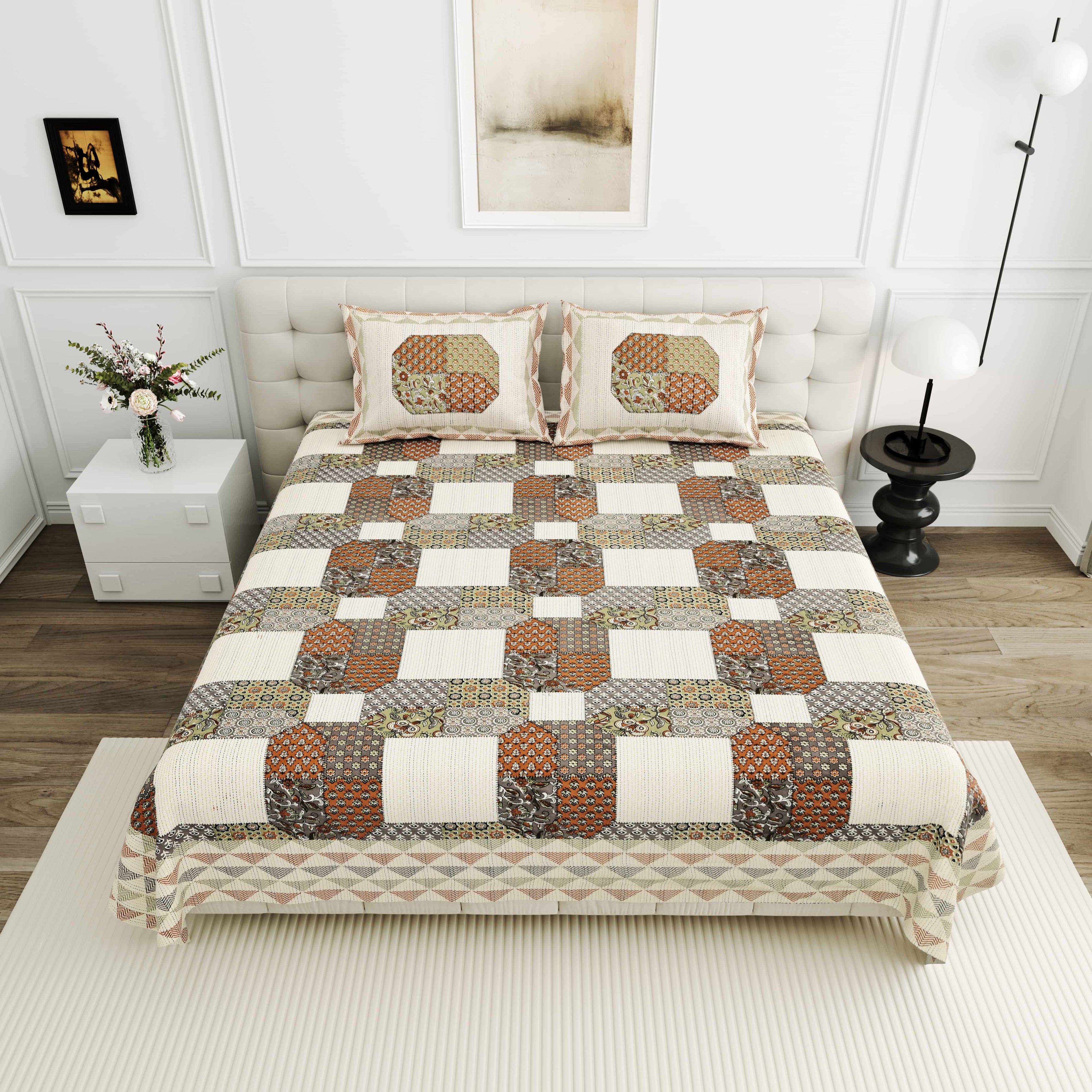 95-108 Viscose Savera Collection Double Bedsheet – Premium Fabric, Artistic Design & Everyday Elegance
