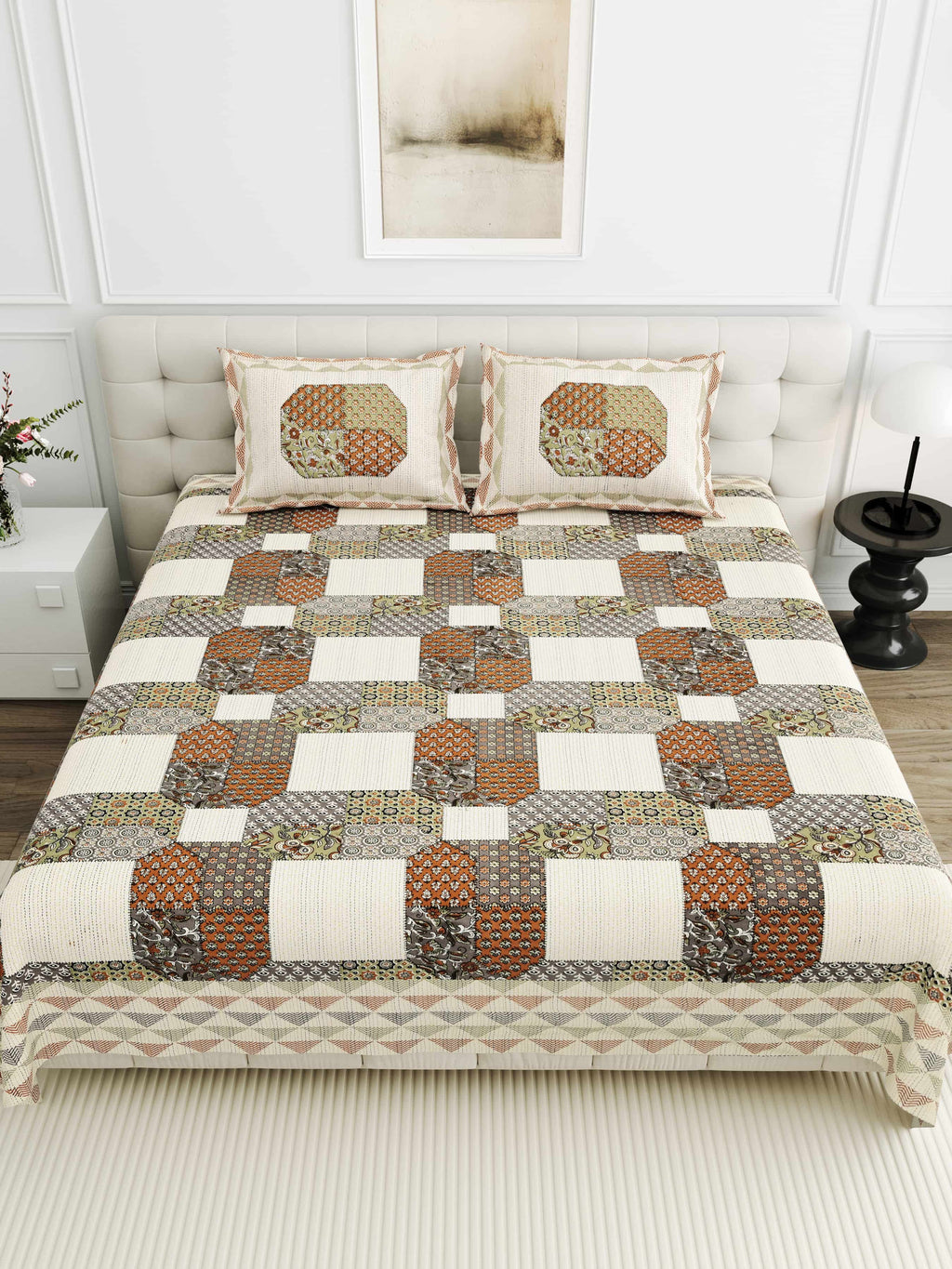 95-108 Viscose Savera Collection Double Bedsheet – Premium Fabric, Artistic Design & Everyday Elegance