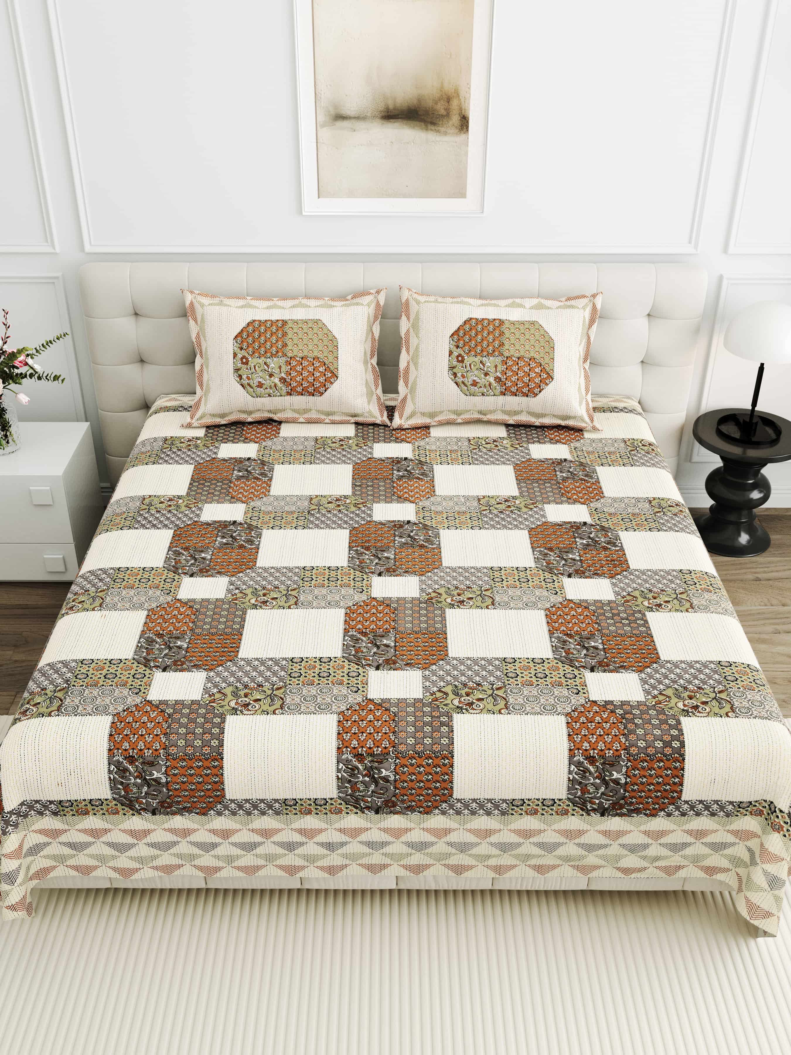 95-108 Viscose Savera Collection Double Bedsheet – Premium Fabric, Artistic Design & Everyday Elegance