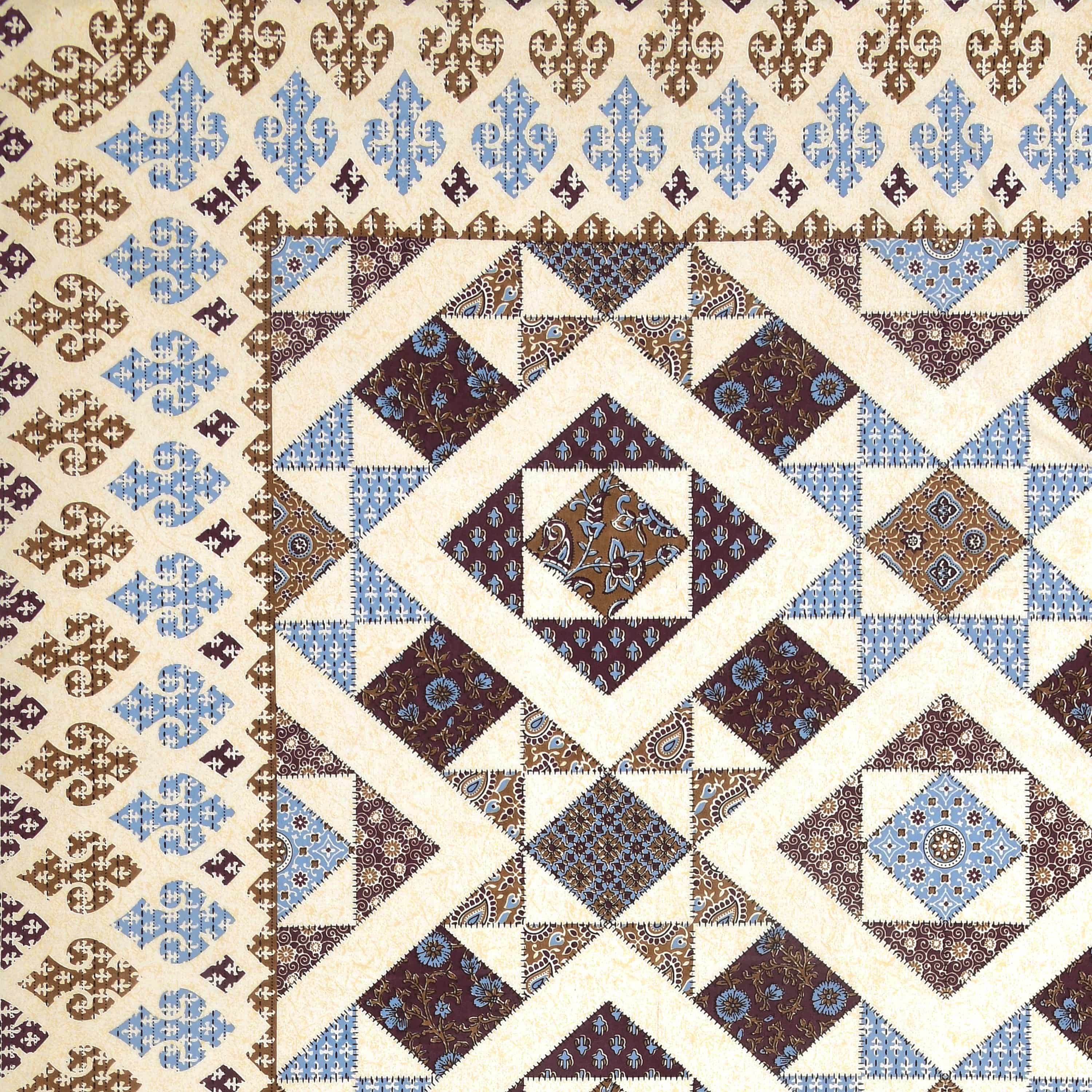 Luxurious Double Bedsheet – 95-108 Viscose Savera Collection with Elegant Traditional Motifs