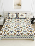 Luxurious Double Bedsheet – 95-108 Viscose Savera Collection with Elegant Traditional Motifs