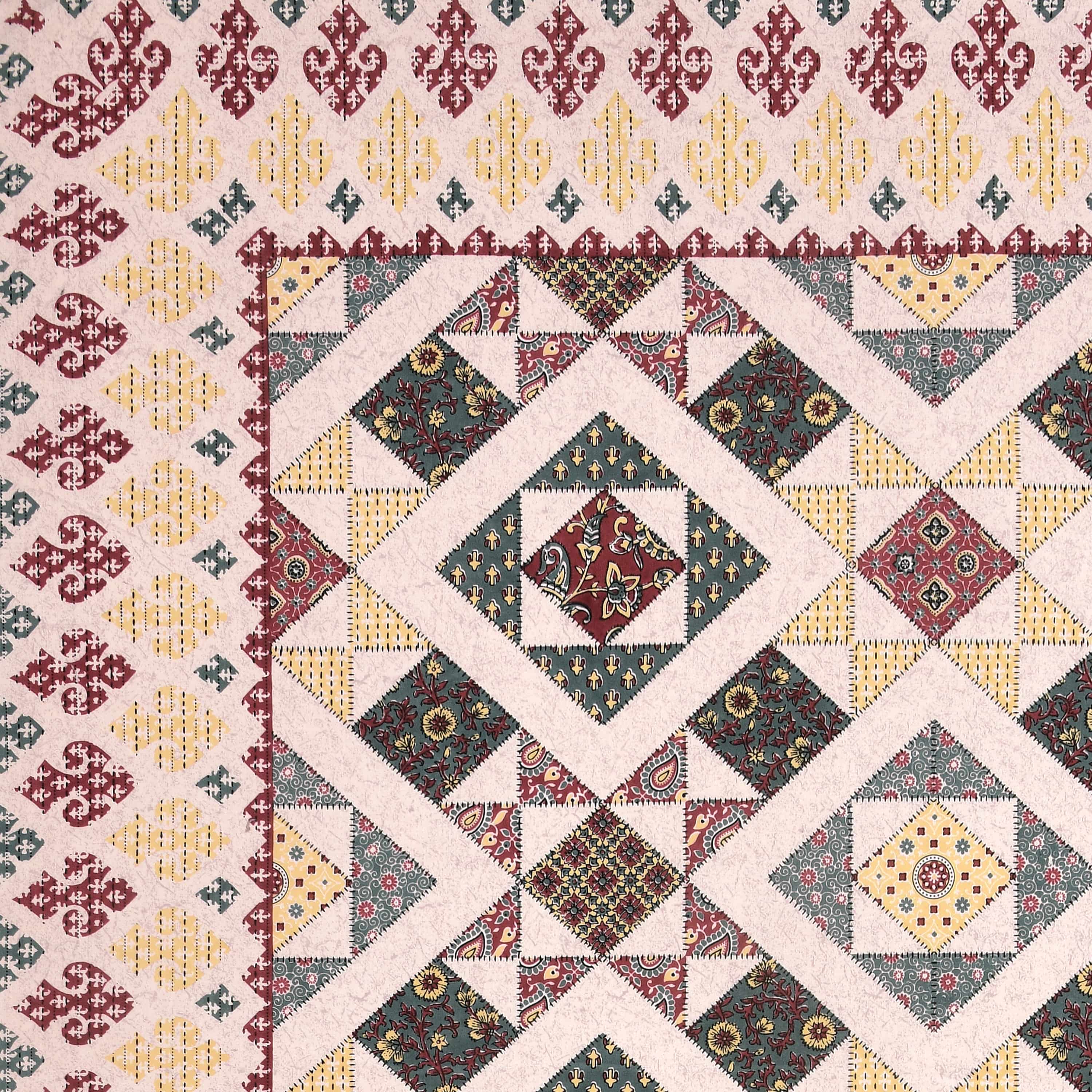 Luxurious Double Bedsheet – 95-108 Viscose Savera Collection with Elegant Traditional Motifs