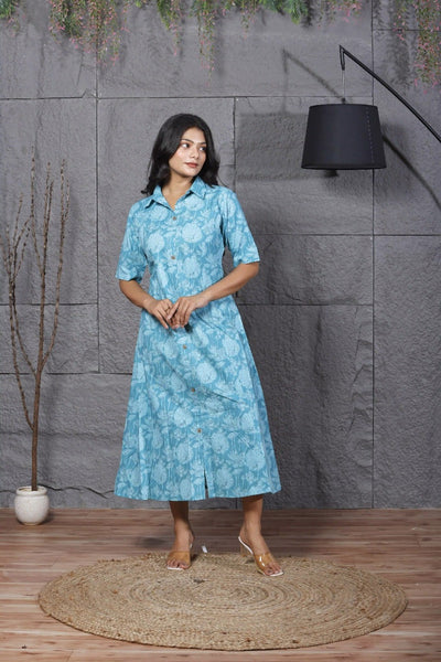 Sea Bloom Shirt Dress