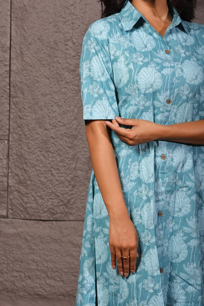 Sea Bloom Shirt Dress