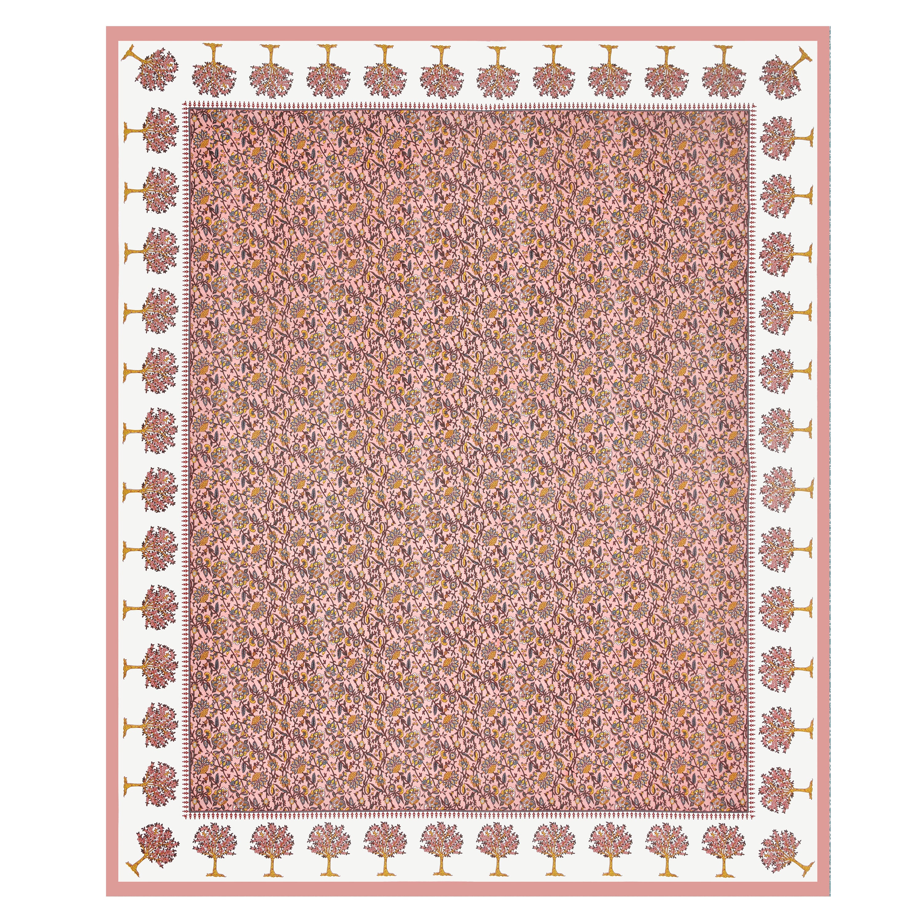 Traditional Floral Buta Design Double Bedsheet 95x108 – Parkota Collection with Pillow Covers