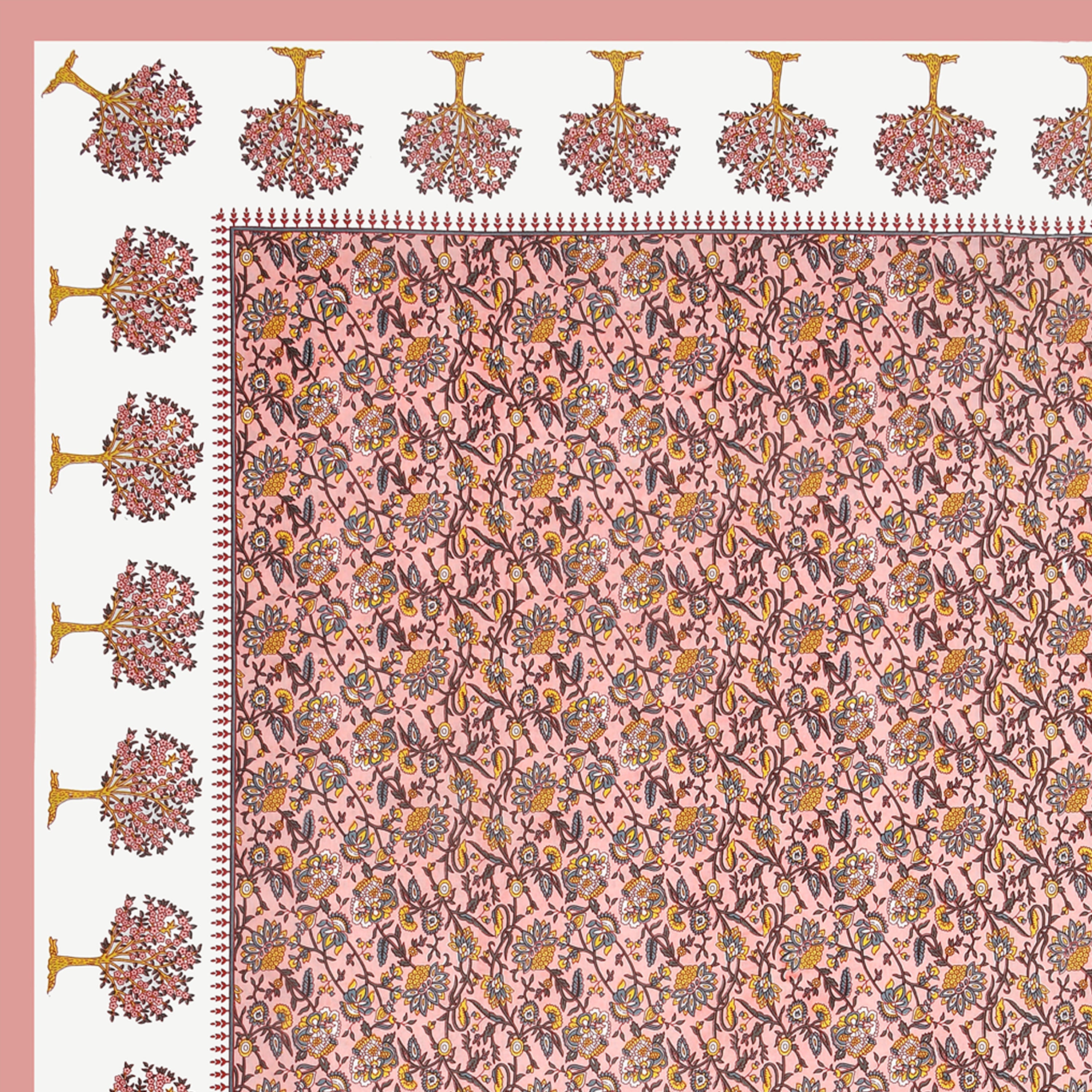Traditional Floral Buta Design Double Bedsheet 95x108 – Parkota Collection with Pillow Covers