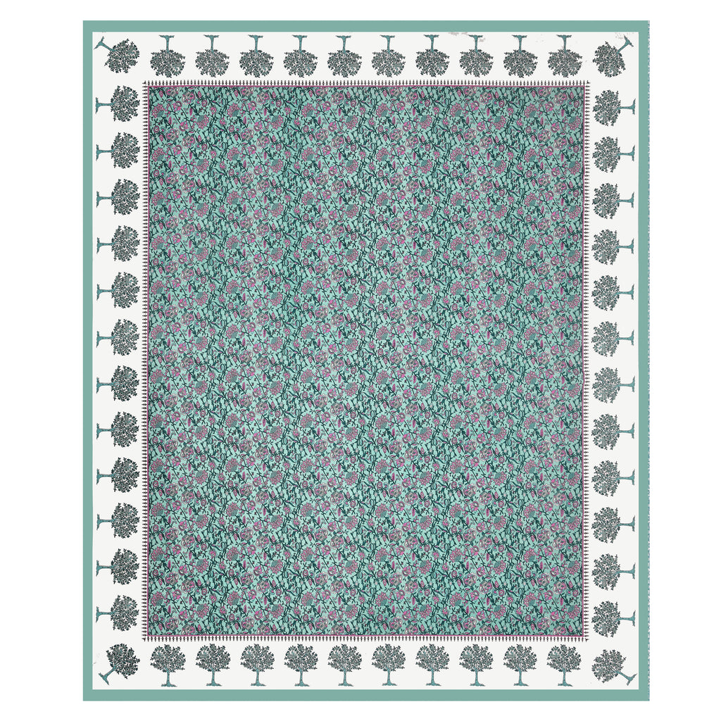 Traditional Floral Buta Design Double Bedsheet 95x108 – Parkota Collection with Pillow Covers