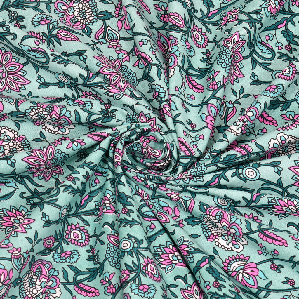 Traditional Floral Buta Design Double Bedsheet 95x108 – Parkota Collection with Pillow Covers