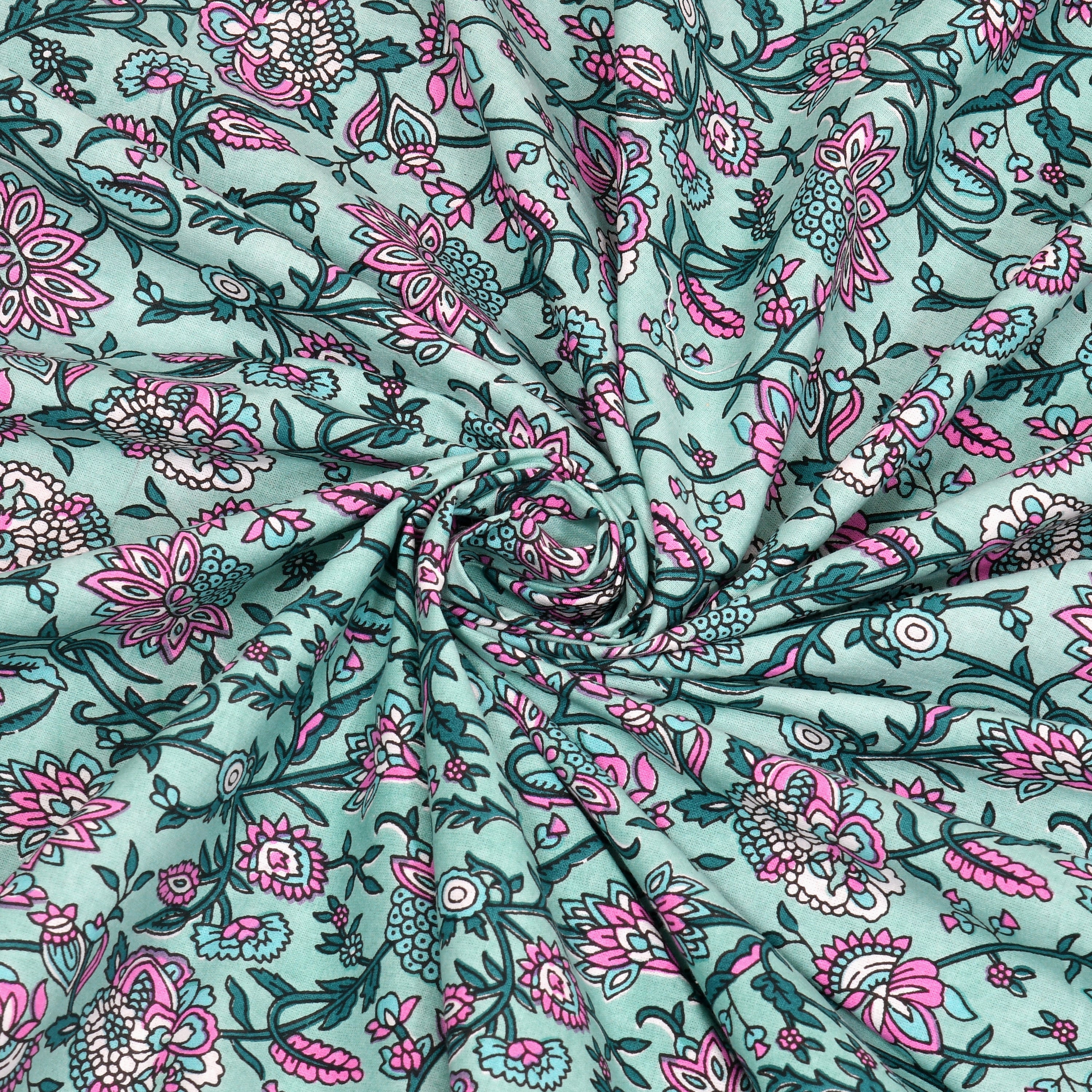 Traditional Floral Buta Design Double Bedsheet 95x108 – Parkota Collection with Pillow Covers