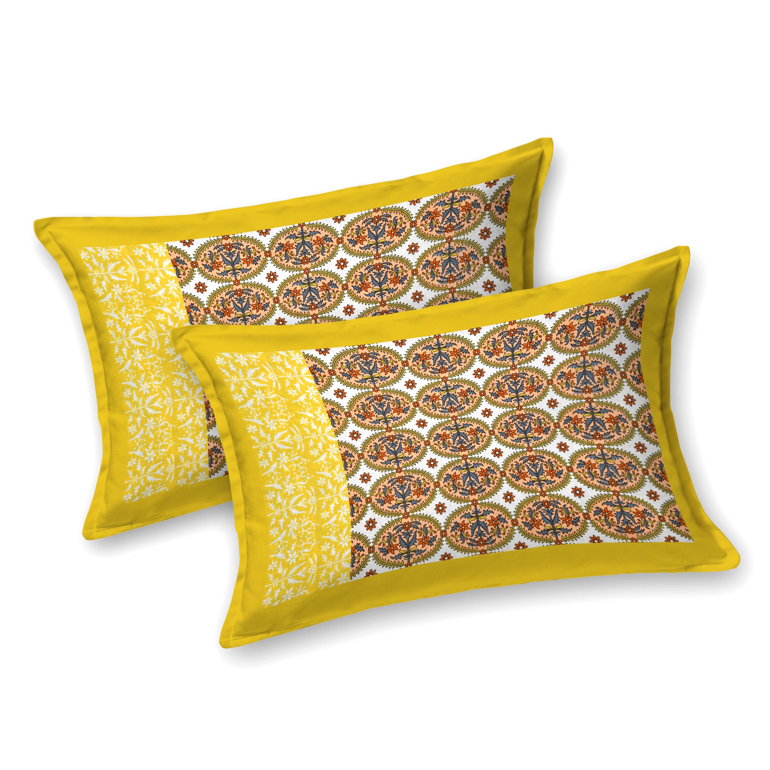 Parkota Collection 95x108 Double Bedsheet with Heritage Tree Motifs & Pillow Covers