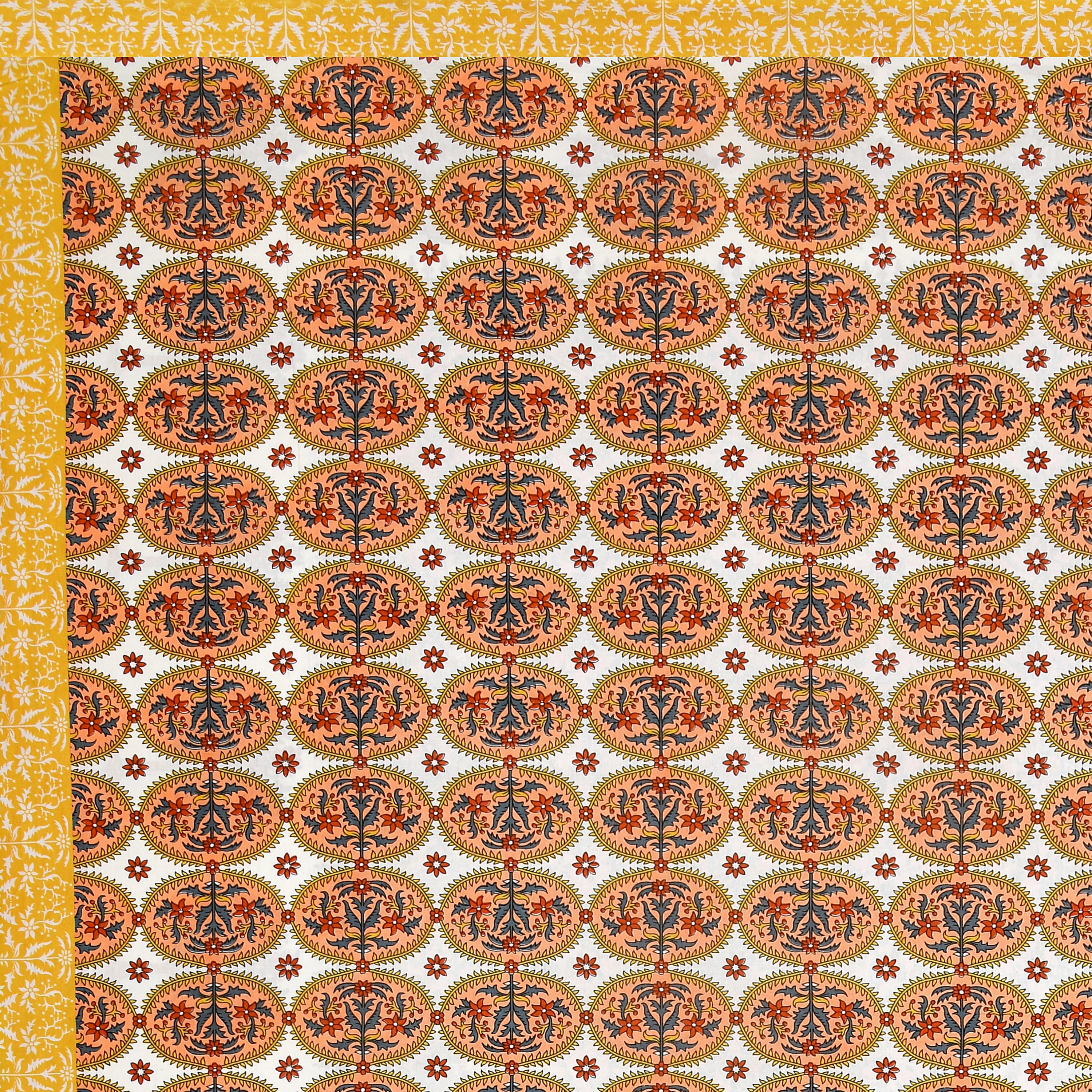 Parkota Collection 95x108 Double Bedsheet with Heritage Tree Motifs & Pillow Covers