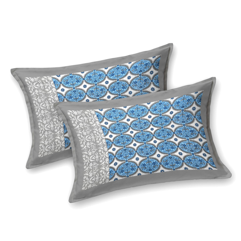 Parkota Collection 95x108 Double Bedsheet with Heritage Tree Motifs & Pillow Covers