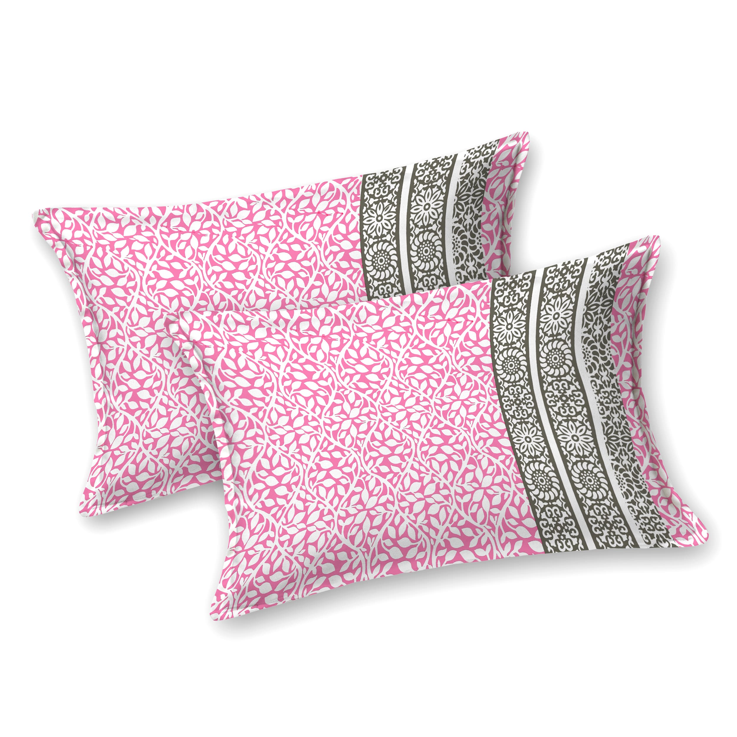 Parkota Collection 95x108 Double Bedsheet with Geometric Floral Patterns & Pillow Covers