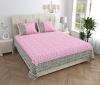 Parkota Collection 95x108 Double Bedsheet with Geometric Floral Patterns & Pillow Covers