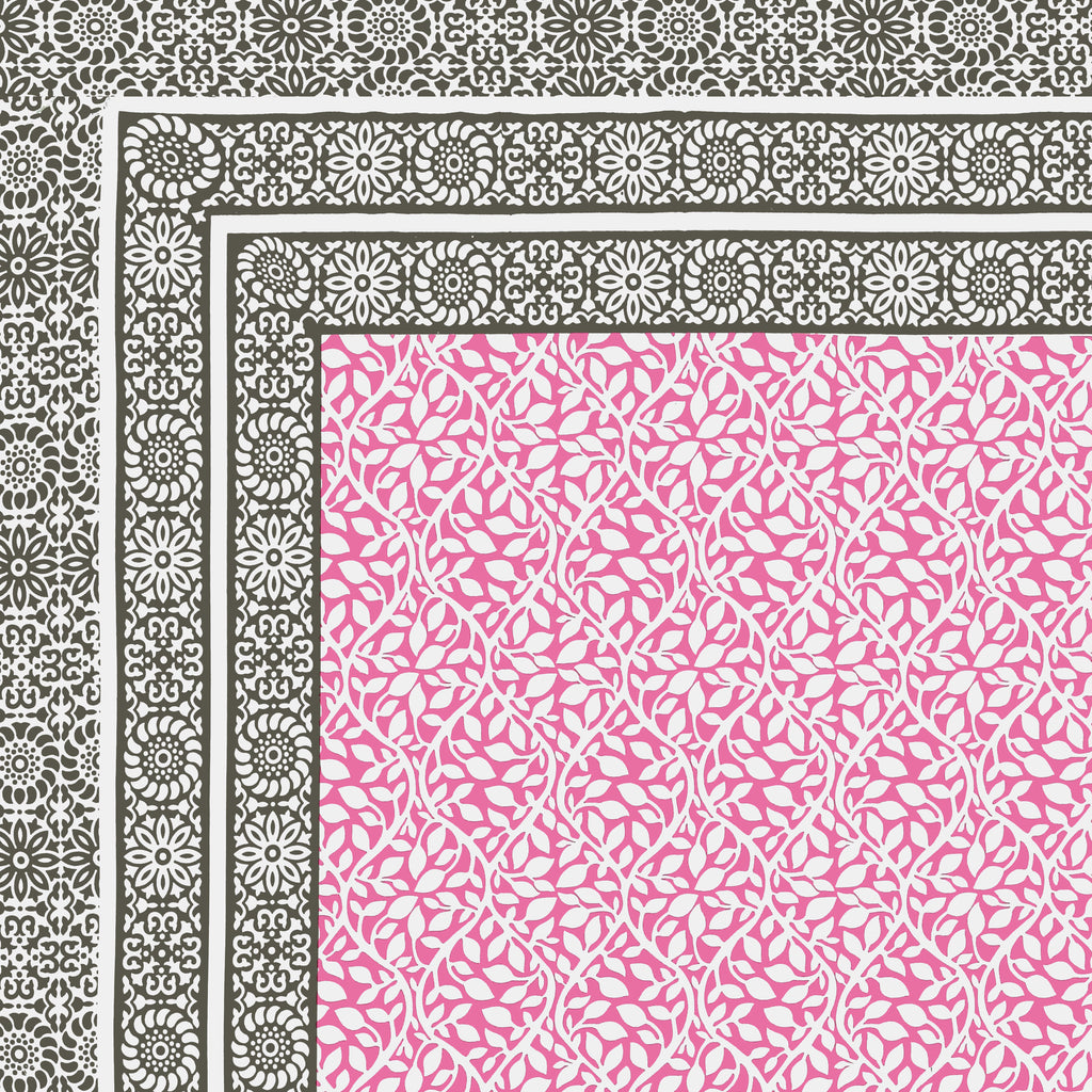 Parkota Collection 95x108 Double Bedsheet with Geometric Floral Patterns & Pillow Covers