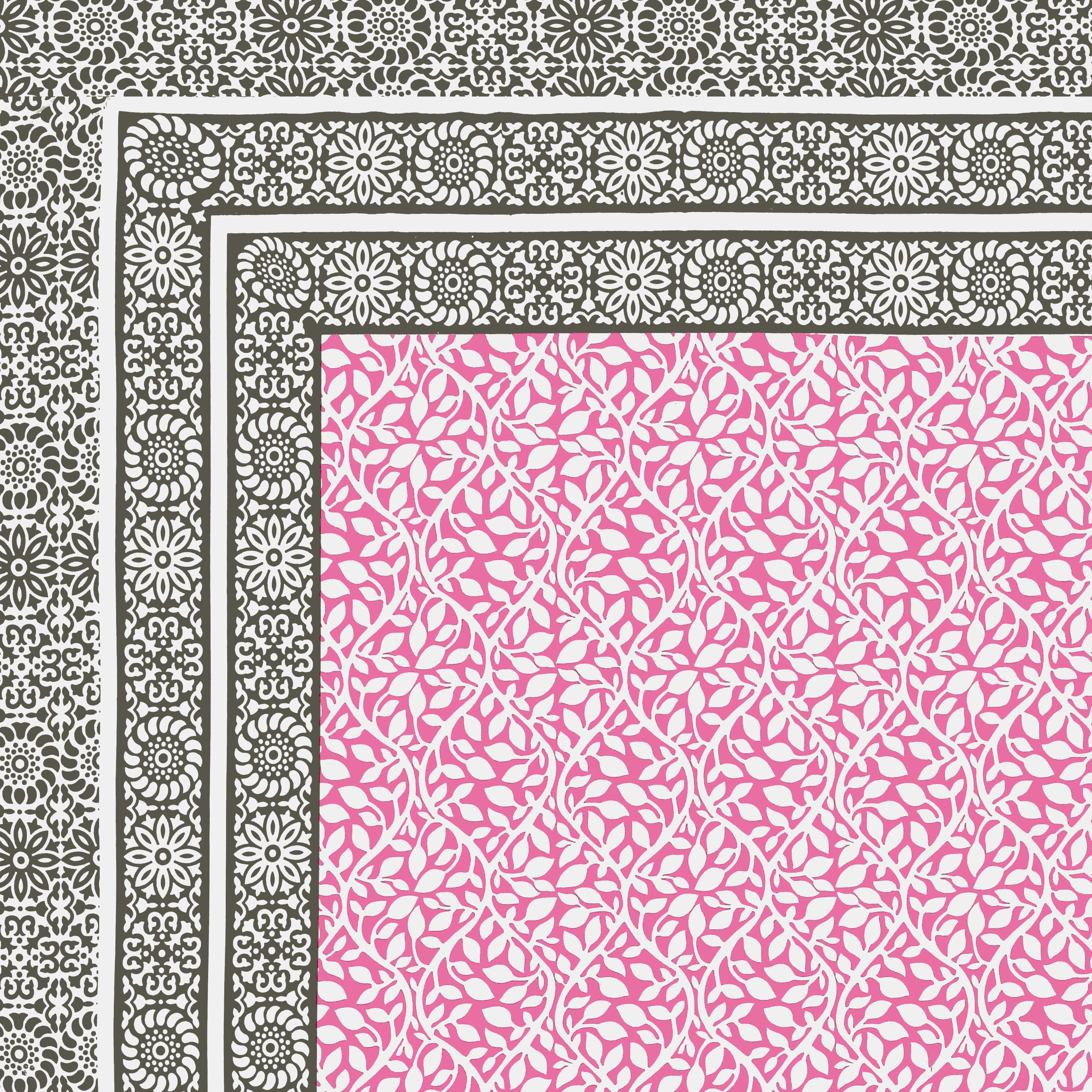 Parkota Collection 95x108 Double Bedsheet with Geometric Floral Patterns & Pillow Covers