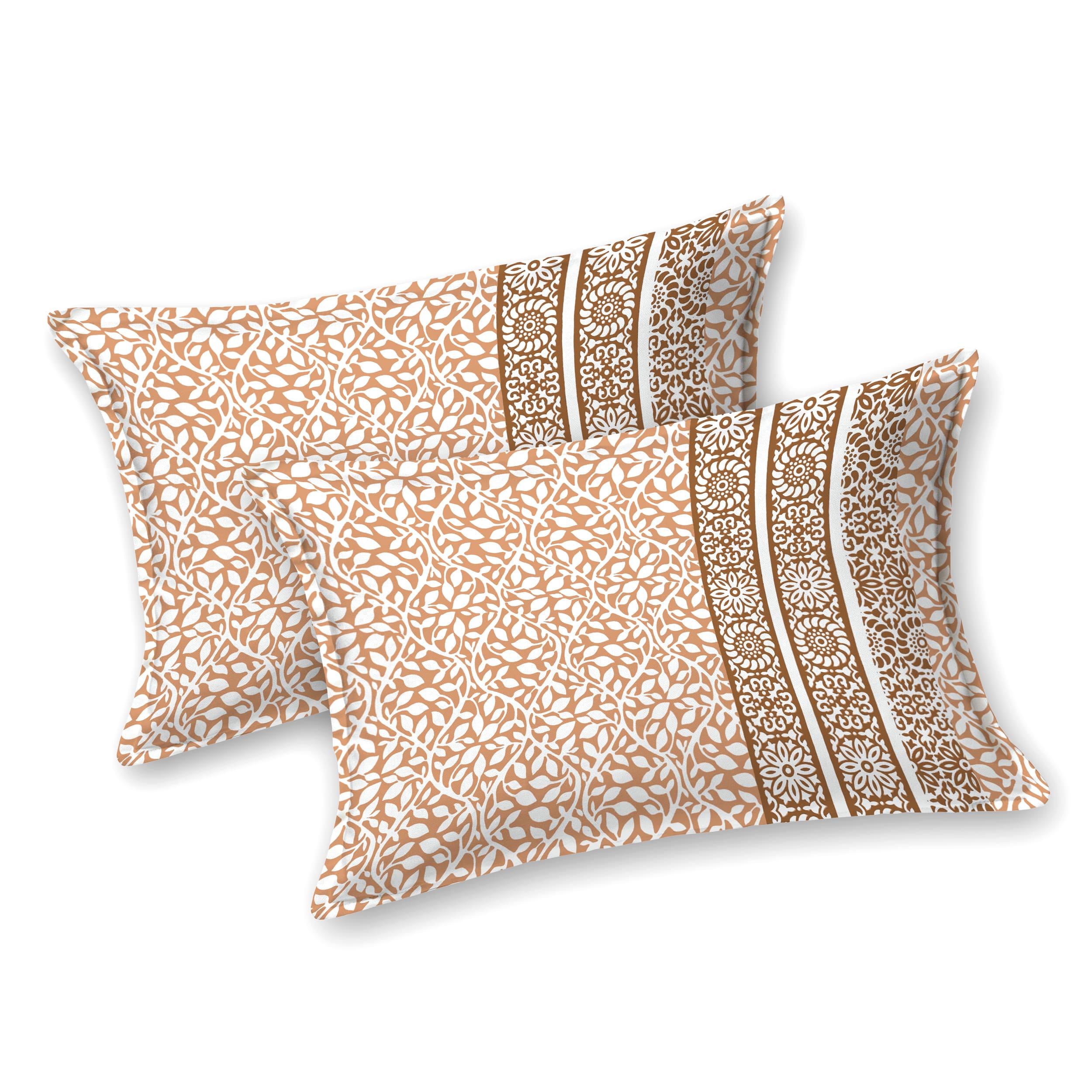 Parkota Collection 95x108 Double Bedsheet with Geometric Floral Patterns & Pillow Covers
