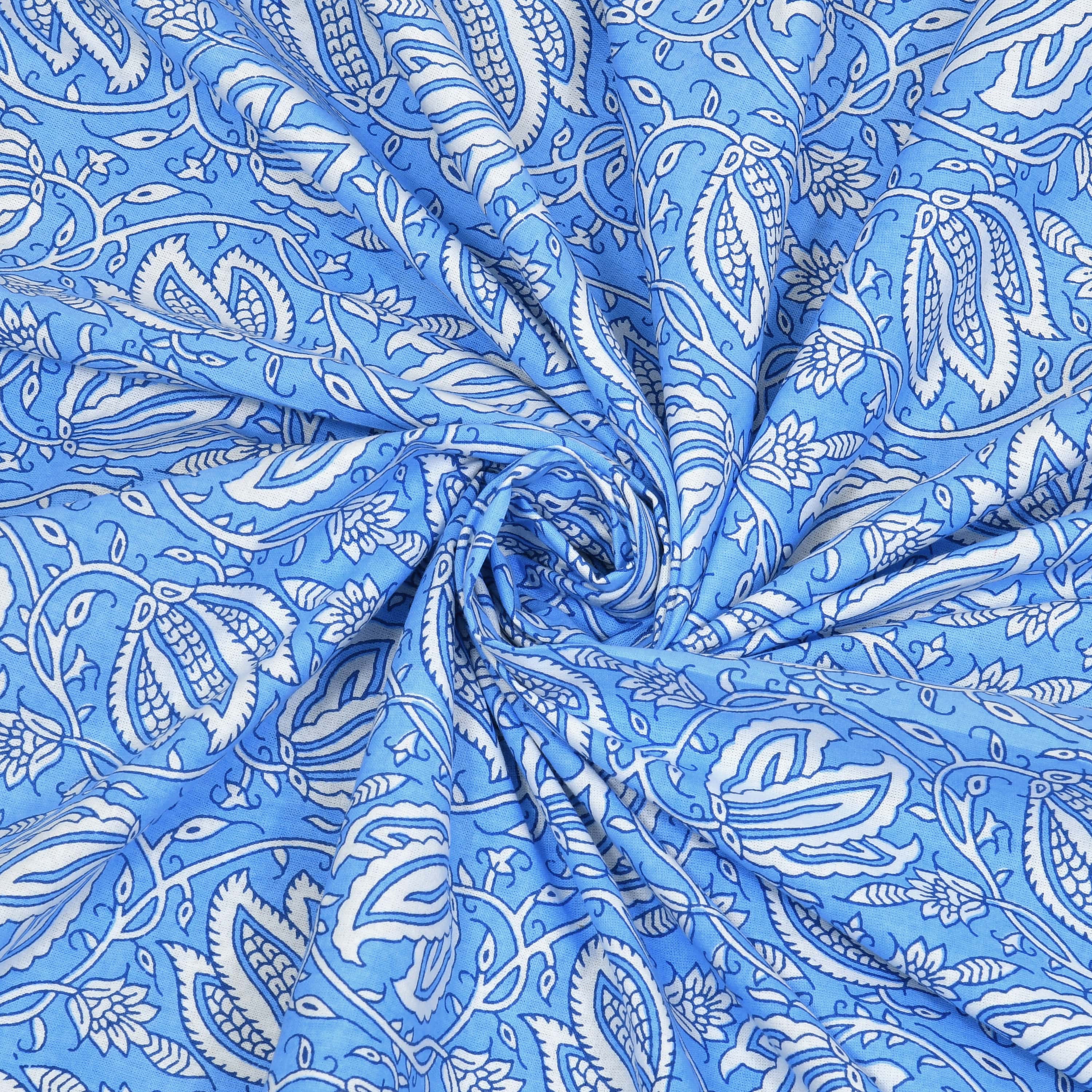 Parkota Collection 95x108 Double Bedsheet with Traditional Floral Buta Patterns & Pillow Covers