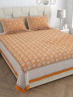 Parkota Collection 95x108 Double Bedsheet with Traditional Floral Buta Patterns & Pillow Covers
