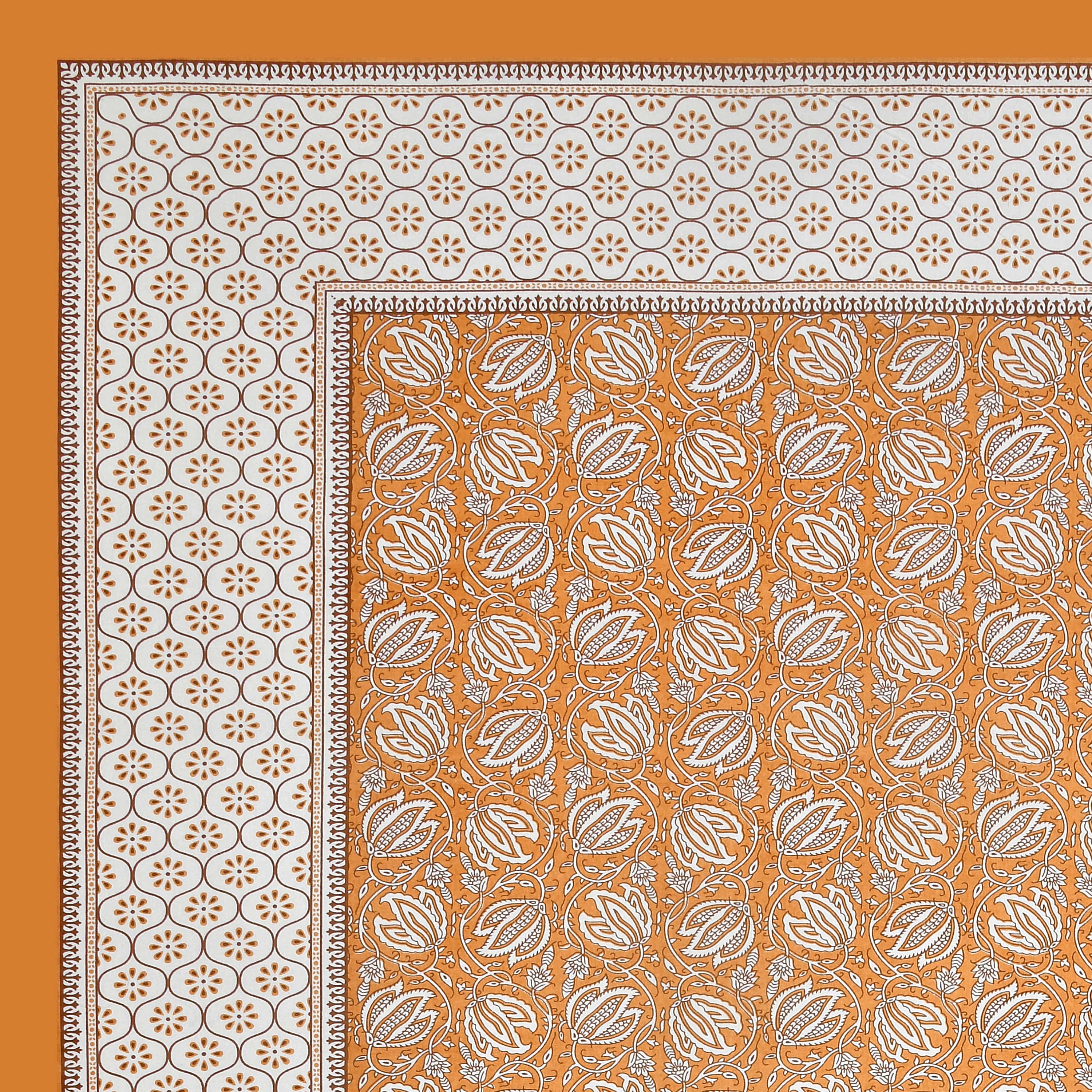 Parkota Collection 95x108 Double Bedsheet with Traditional Floral Buta Patterns & Pillow Covers
