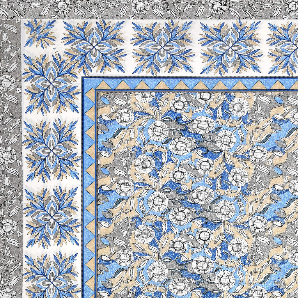 Parkota Bloom Collection 95x108 Double Bedsheet with Traditional Floral Motifs & Matching Pillow Covers