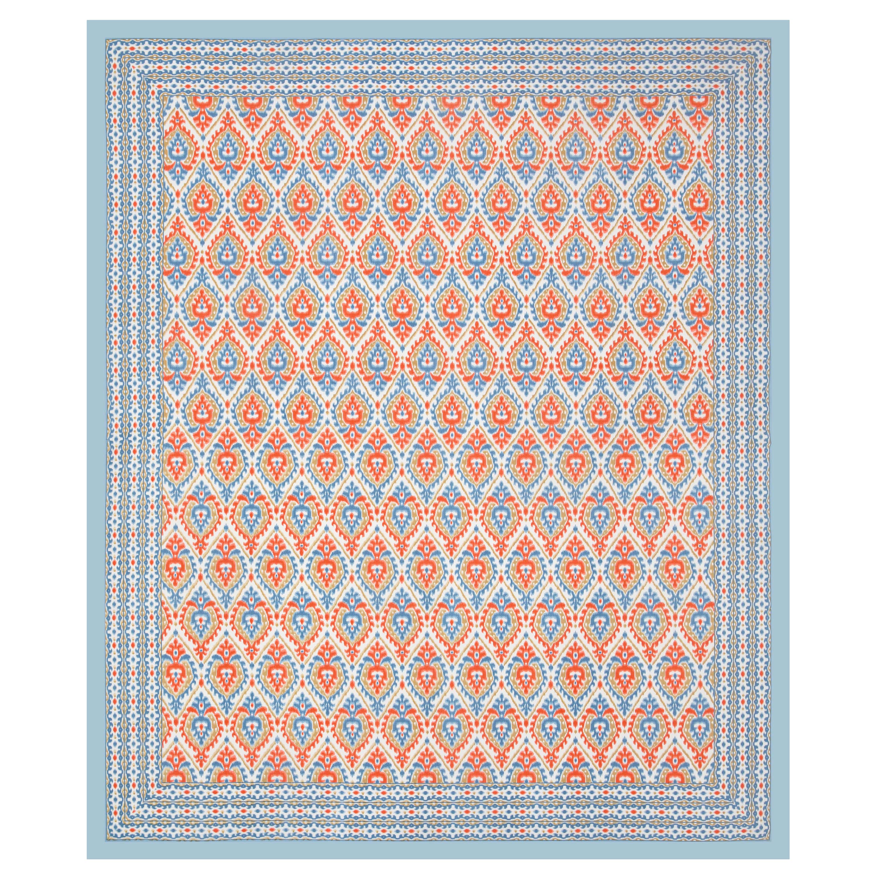 Eklavya Ikat Collection 95x108 Double Bedsheet with Traditional Ikat Motifs & Matching Pillow Covers