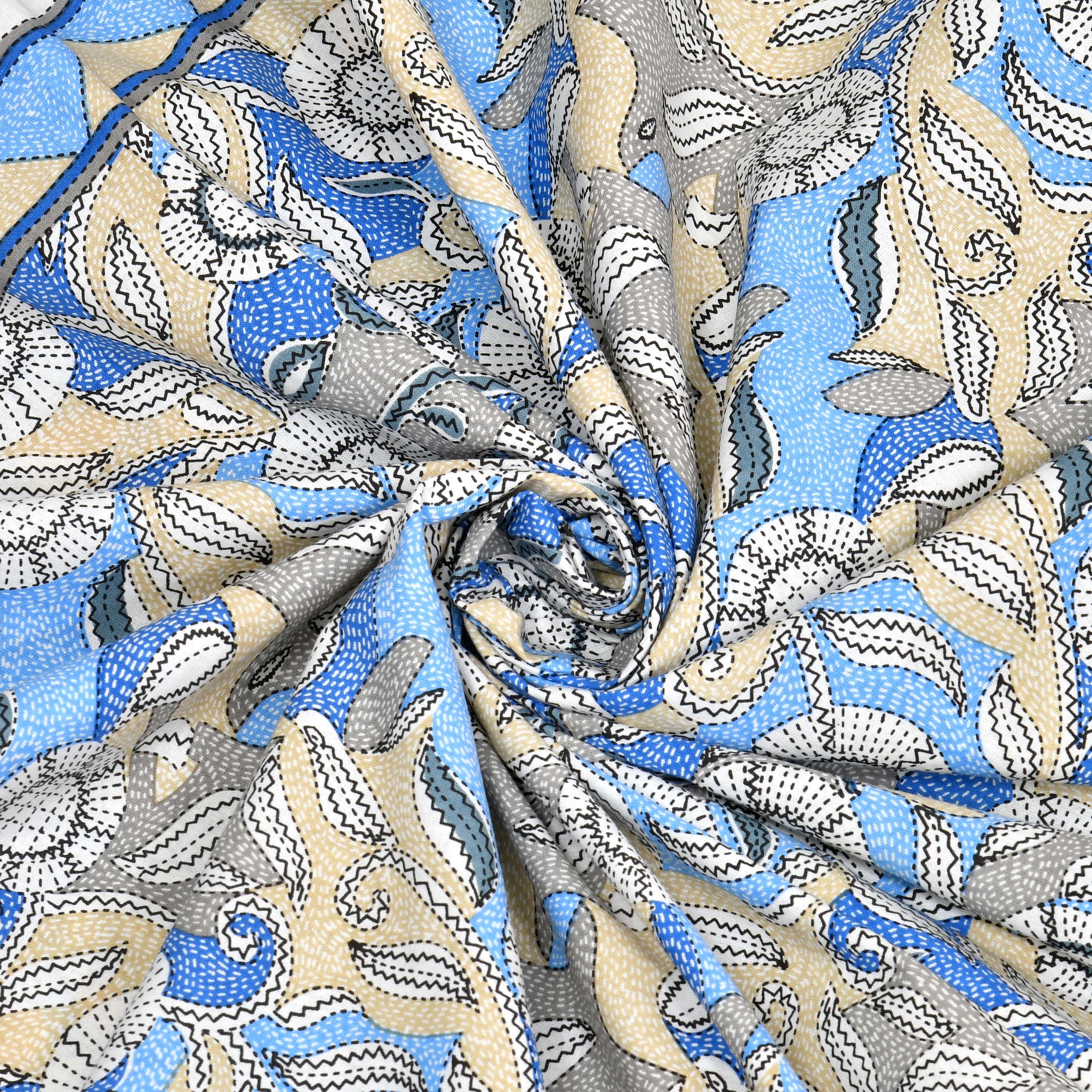 Parkota Bloom Collection 95x108 Double Bedsheet with Traditional Floral Motifs & Matching Pillow Covers