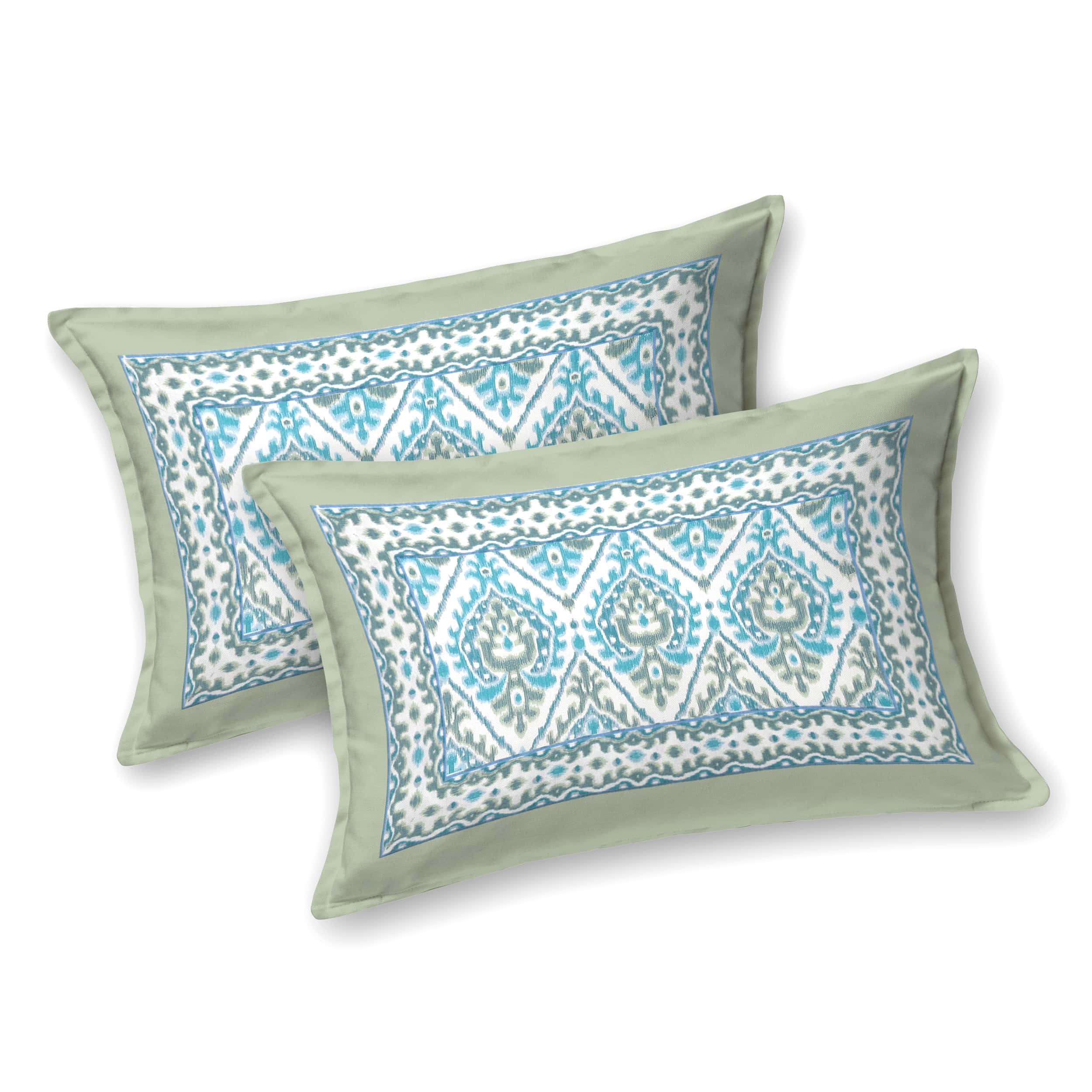 Eklavya Ikat Collection 95x108 Double Bedsheet with Traditional Ikat Motifs & Matching Pillow Covers