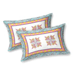 Parkota Bloom Collection 95x108 Double Bedsheet with Traditional Floral Motifs & Matching Pillow Covers