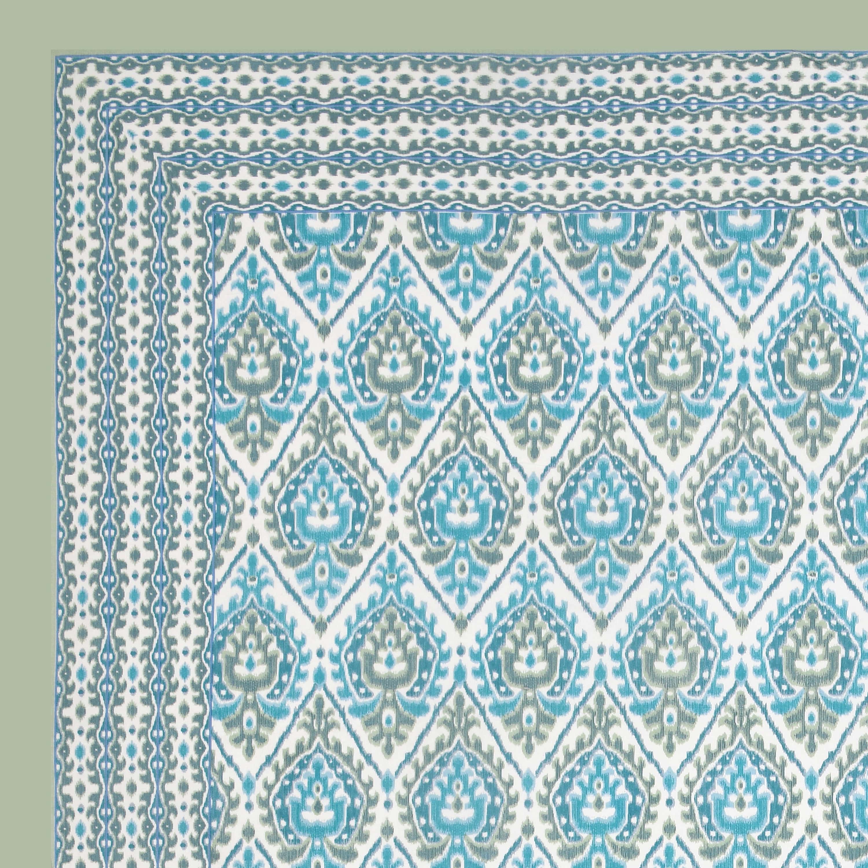Eklavya Ikat Collection 95x108 Double Bedsheet with Traditional Ikat Motifs & Matching Pillow Covers