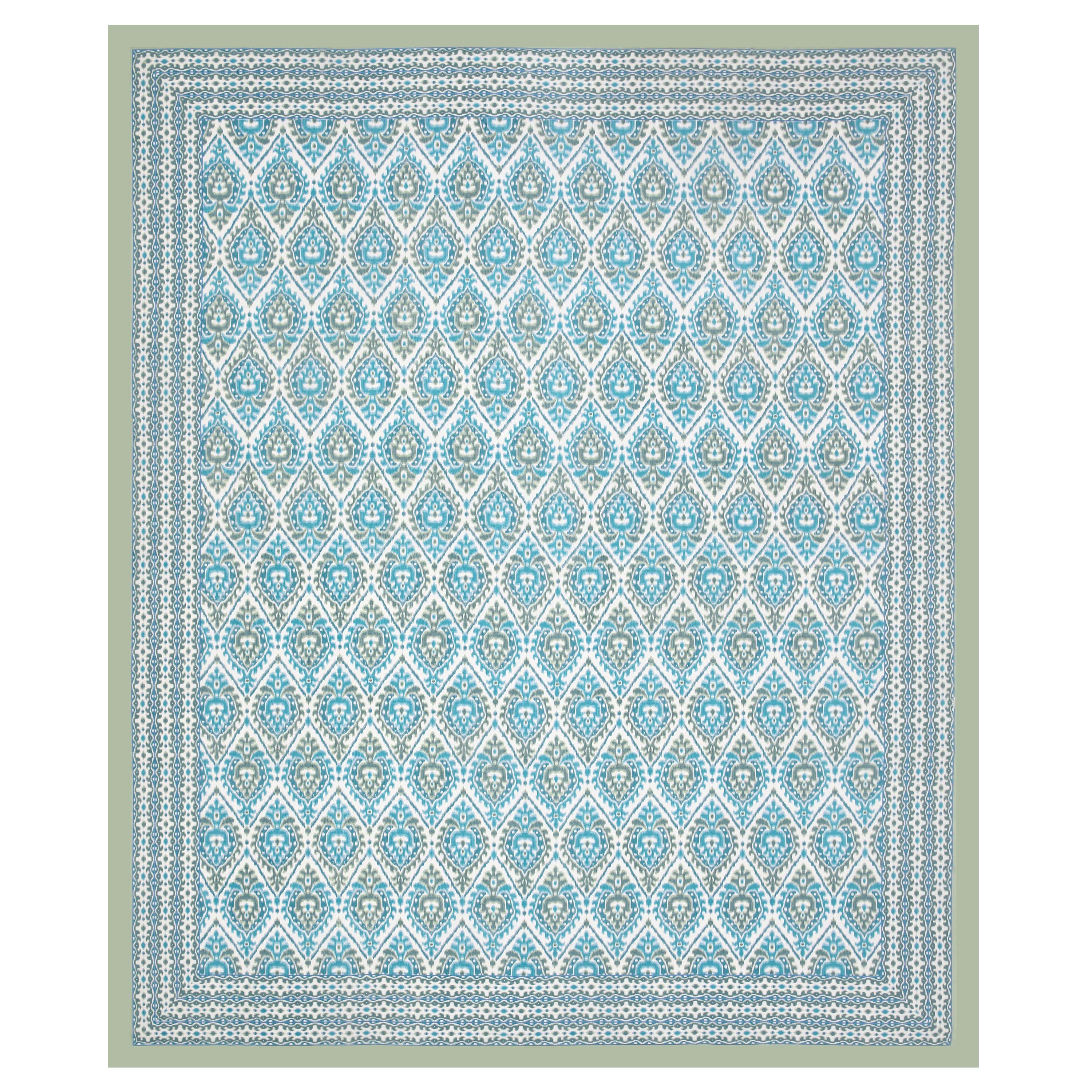 Eklavya Ikat Collection 95x108 Double Bedsheet with Traditional Ikat Motifs & Matching Pillow Covers