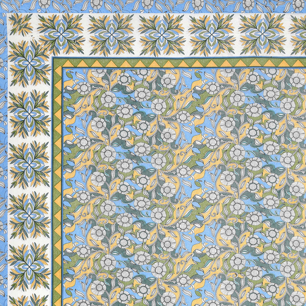 Parkota Bloom Collection 95x108 Double Bedsheet with Traditional Floral Motifs & Matching Pillow Covers