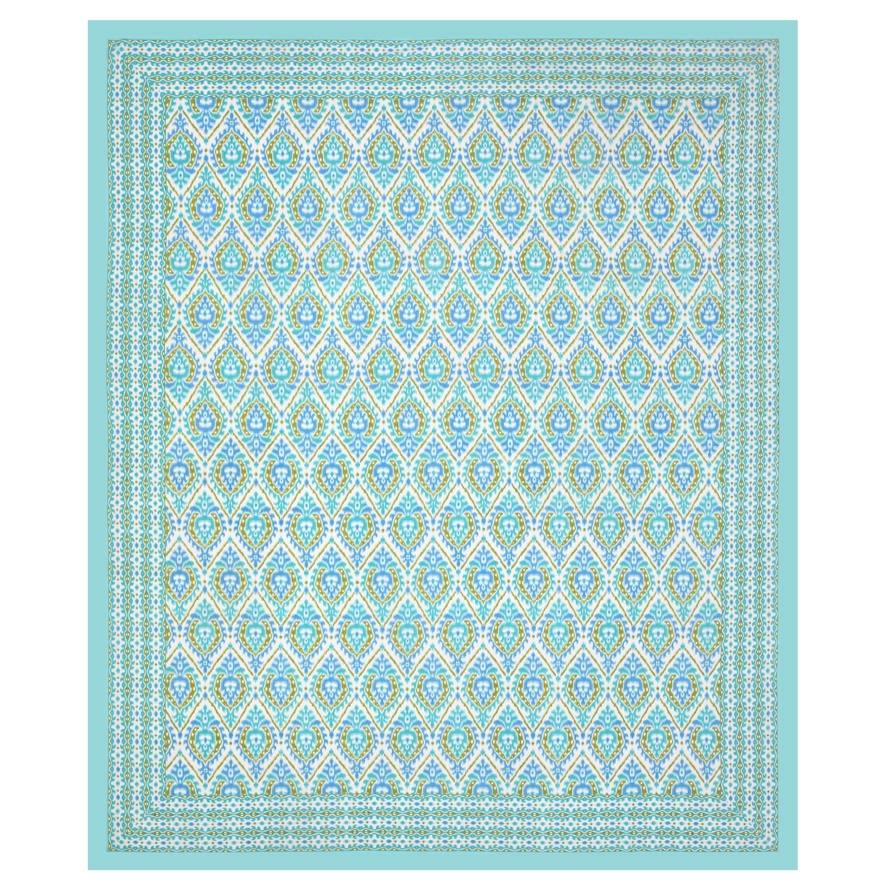 Eklavya Ikat Collection 95x108 Double Bedsheet with Traditional Ikat Motifs & Matching Pillow Covers