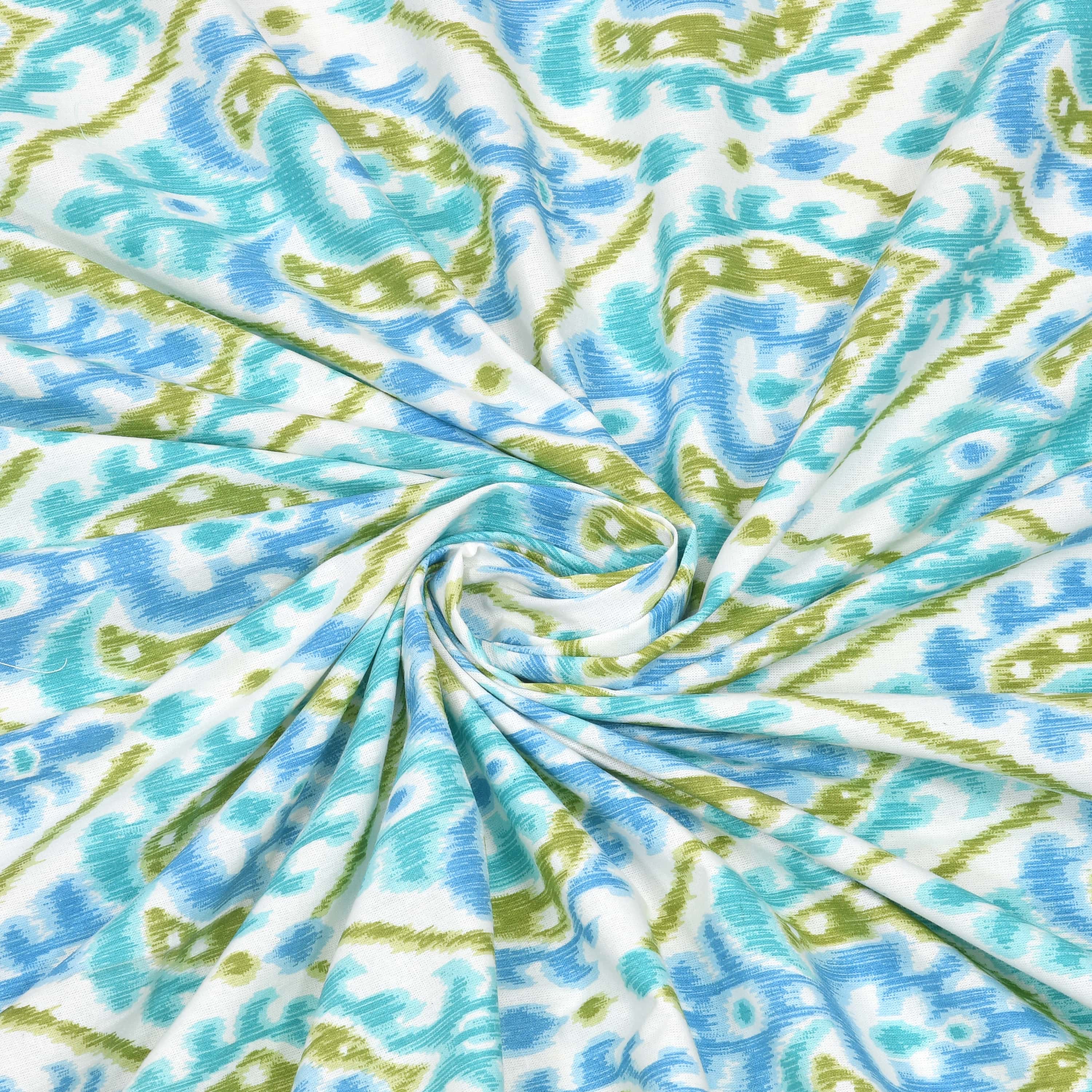 Eklavya Ikat Collection 95x108 Double Bedsheet with Traditional Ikat Motifs & Matching Pillow Covers