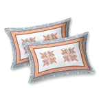 Parkota Bloom Collection 95x108 Double Bedsheet with Traditional Floral Motifs & Matching Pillow Covers