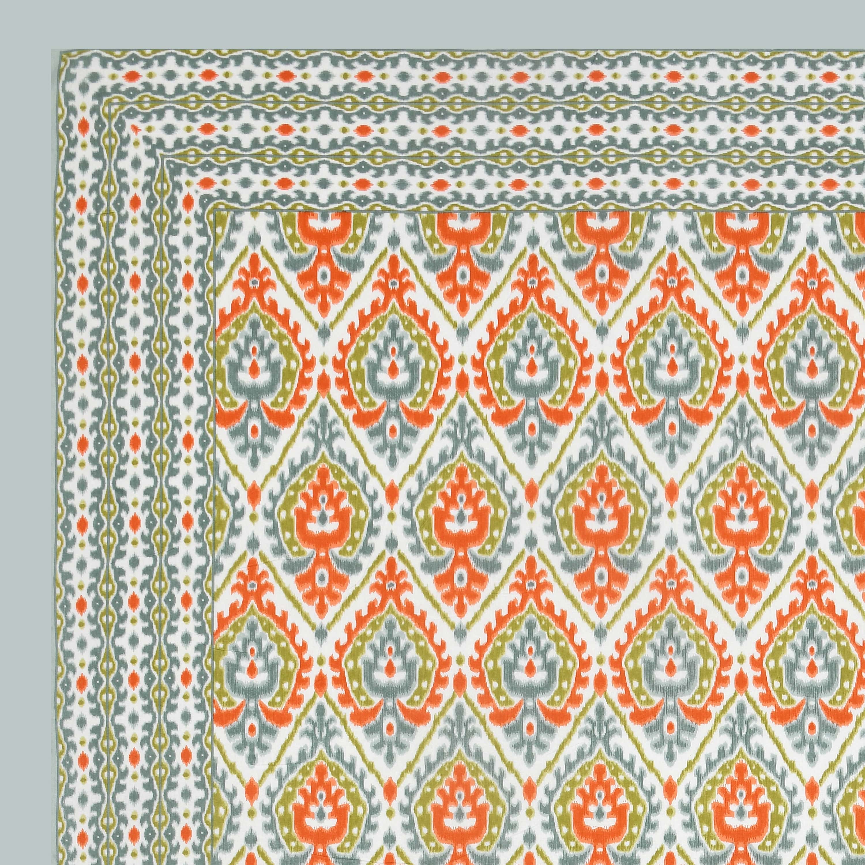 Eklavya Ikat Collection 95x108 Double Bedsheet with Traditional Ikat Motifs & Matching Pillow Covers
