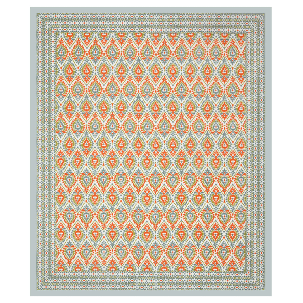 Eklavya Ikat Collection 95x108 Double Bedsheet with Traditional Ikat Motifs & Matching Pillow Covers