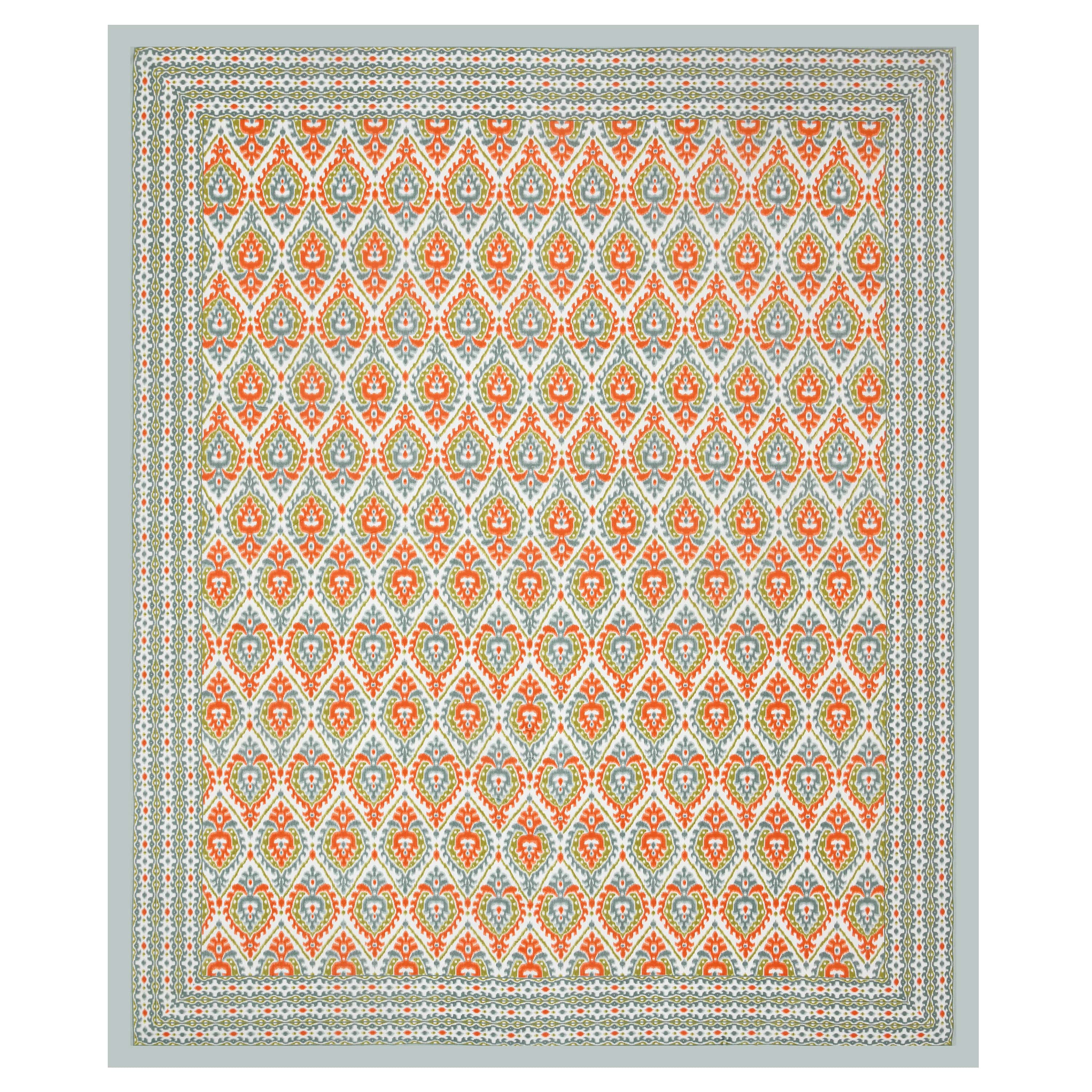 Eklavya Ikat Collection 95x108 Double Bedsheet with Traditional Ikat Motifs & Matching Pillow Covers