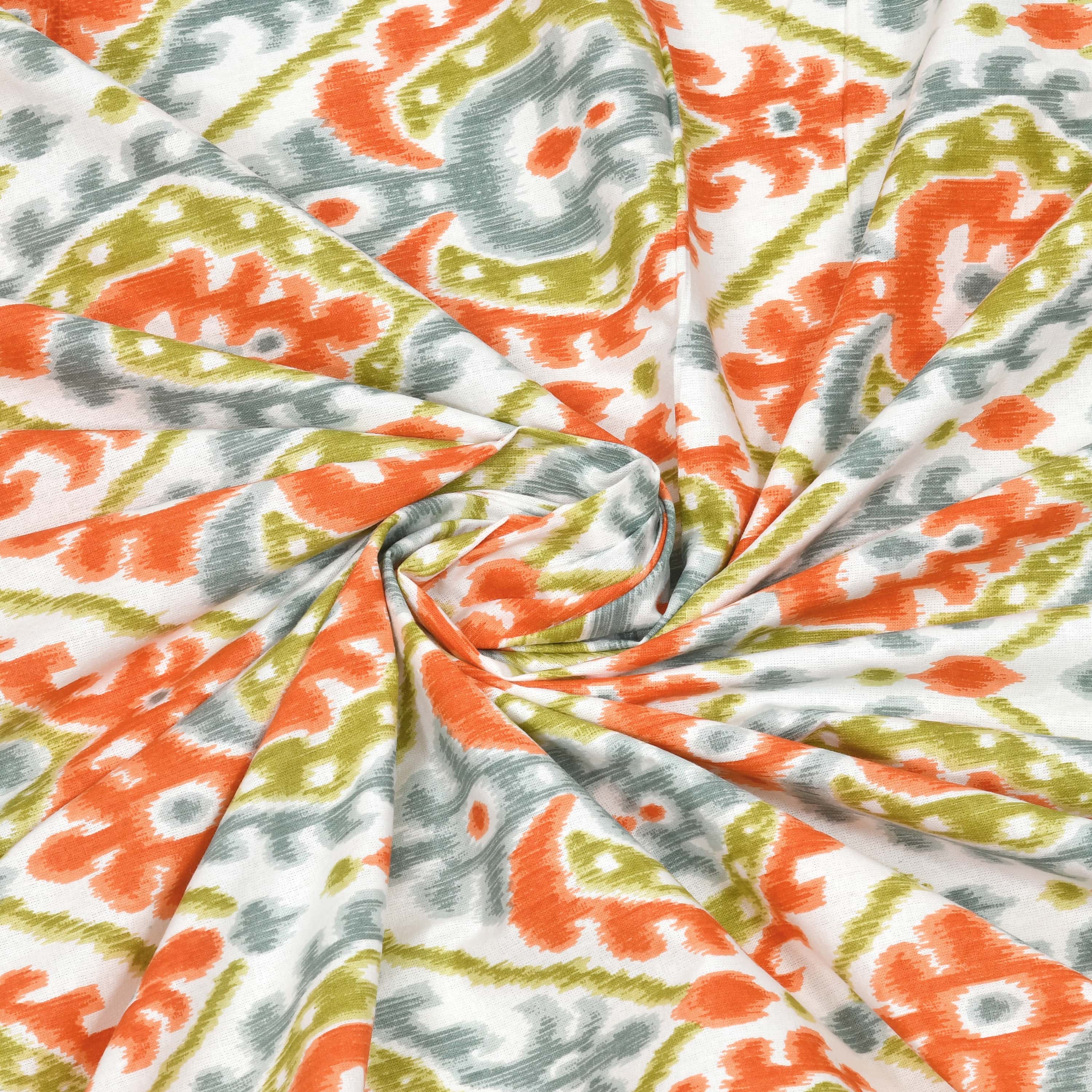 Eklavya Ikat Collection 95x108 Double Bedsheet with Traditional Ikat Motifs & Matching Pillow Covers