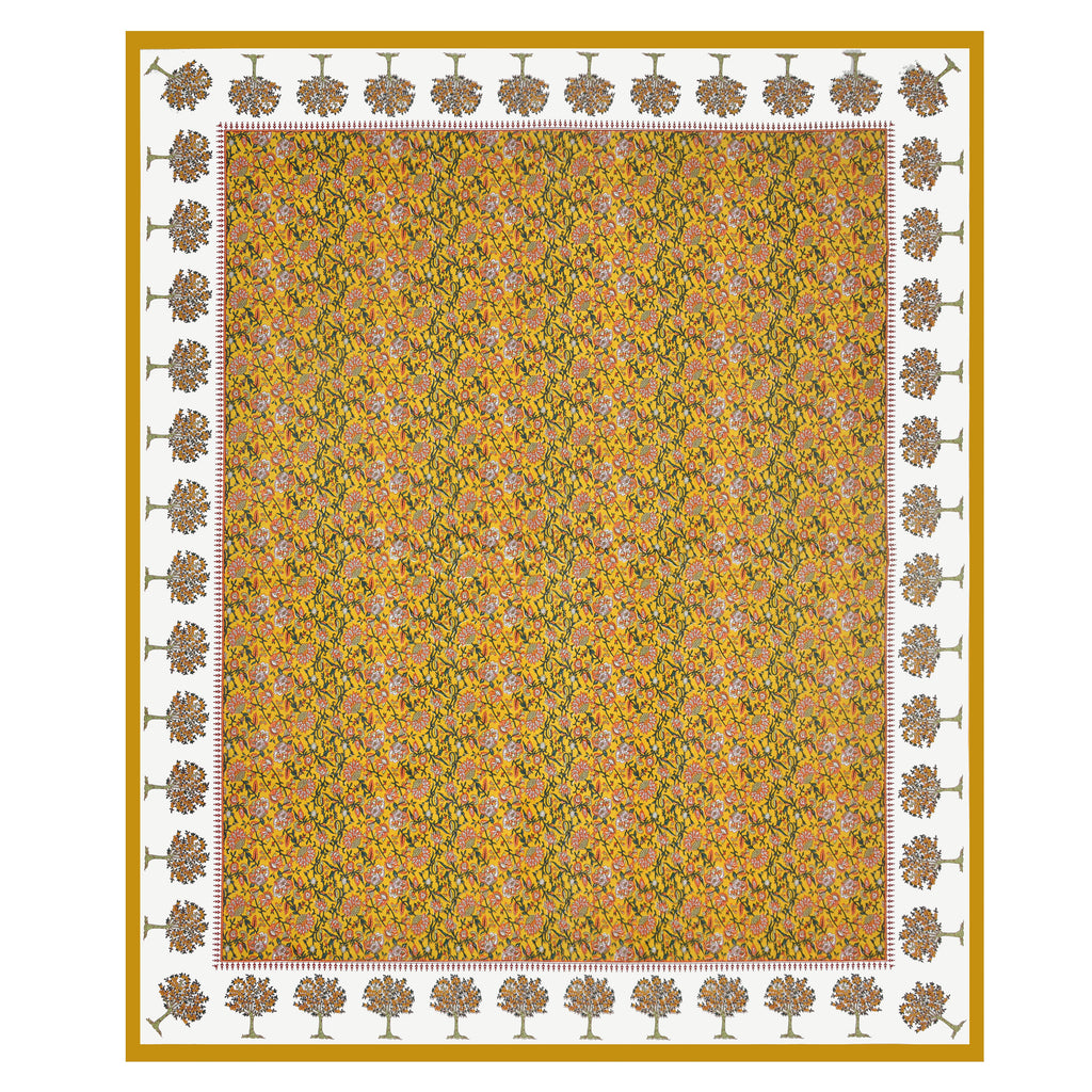 Traditional Floral Buta Design Double Bedsheet 95x108 – Parkota Collection with Pillow Covers