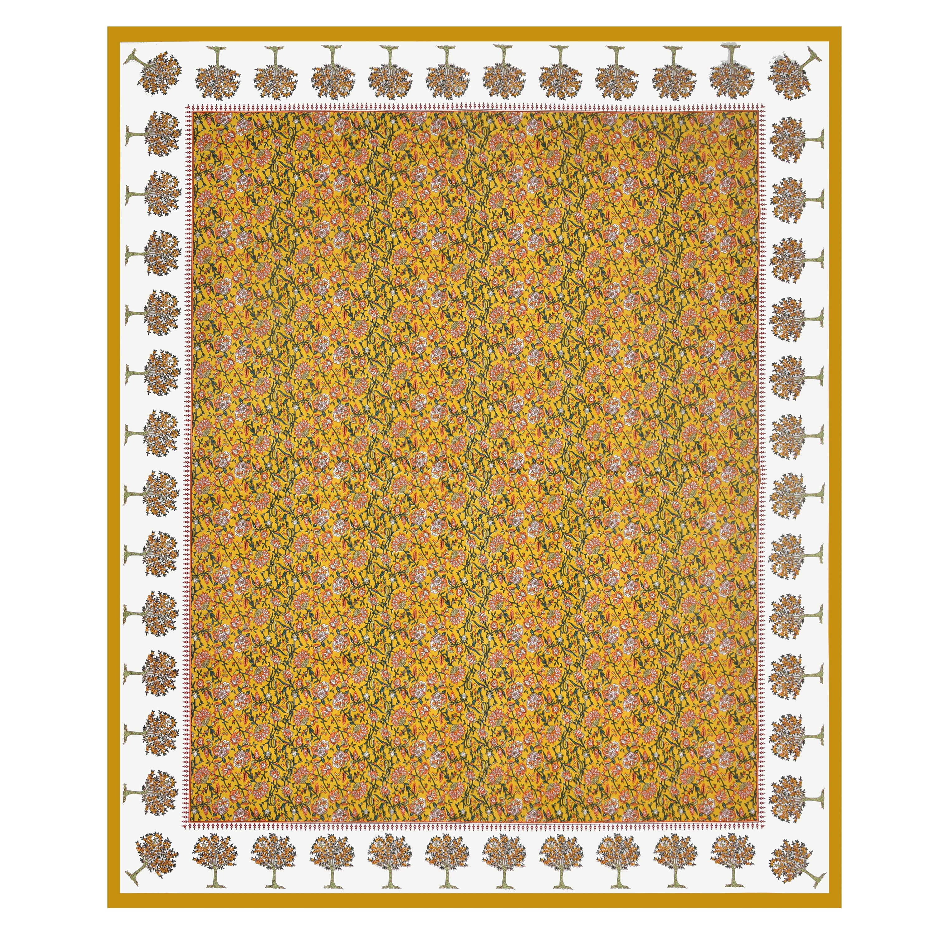 Traditional Floral Buta Design Double Bedsheet 95x108 – Parkota Collection with Pillow Covers