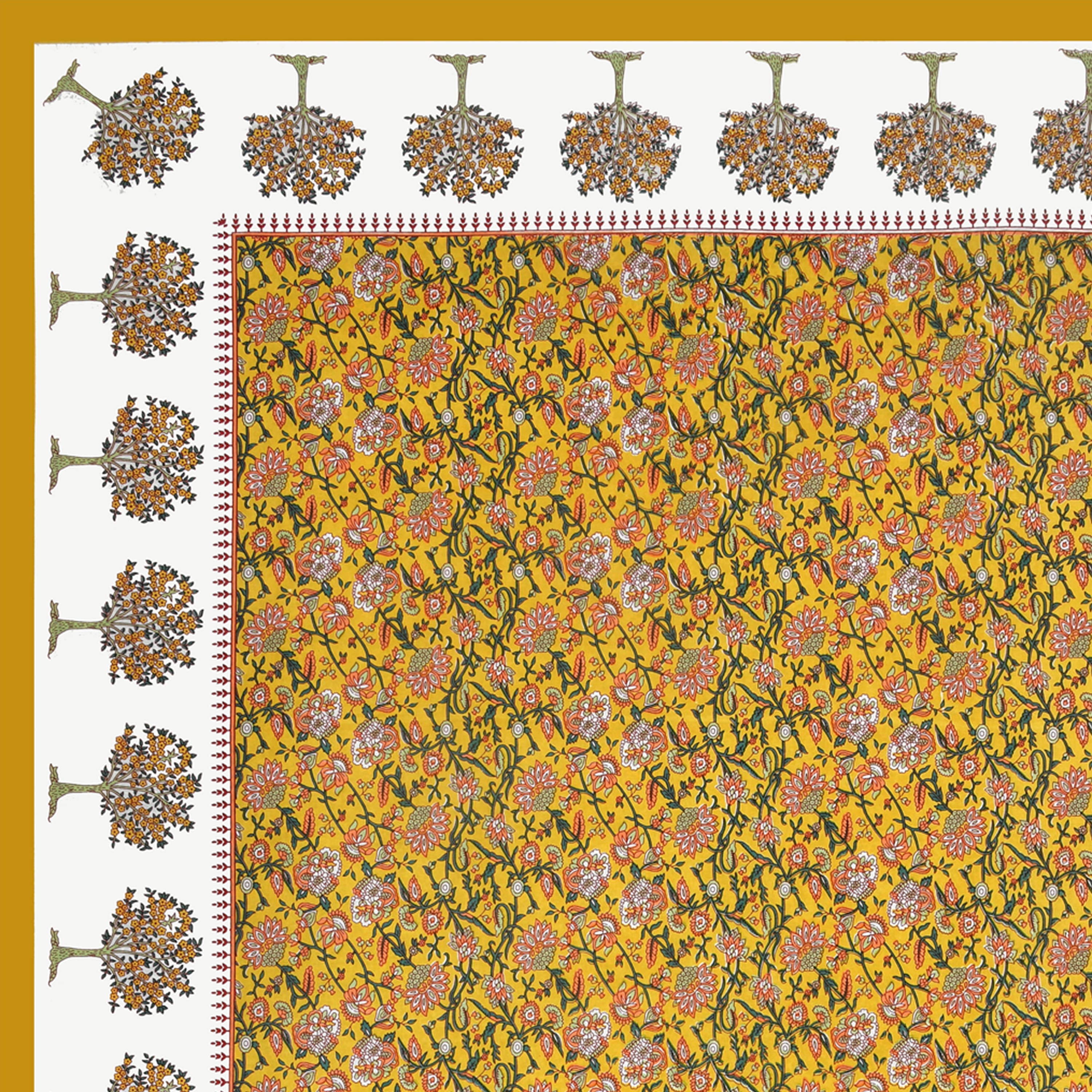 Traditional Floral Buta Design Double Bedsheet 95x108 – Parkota Collection with Pillow Covers